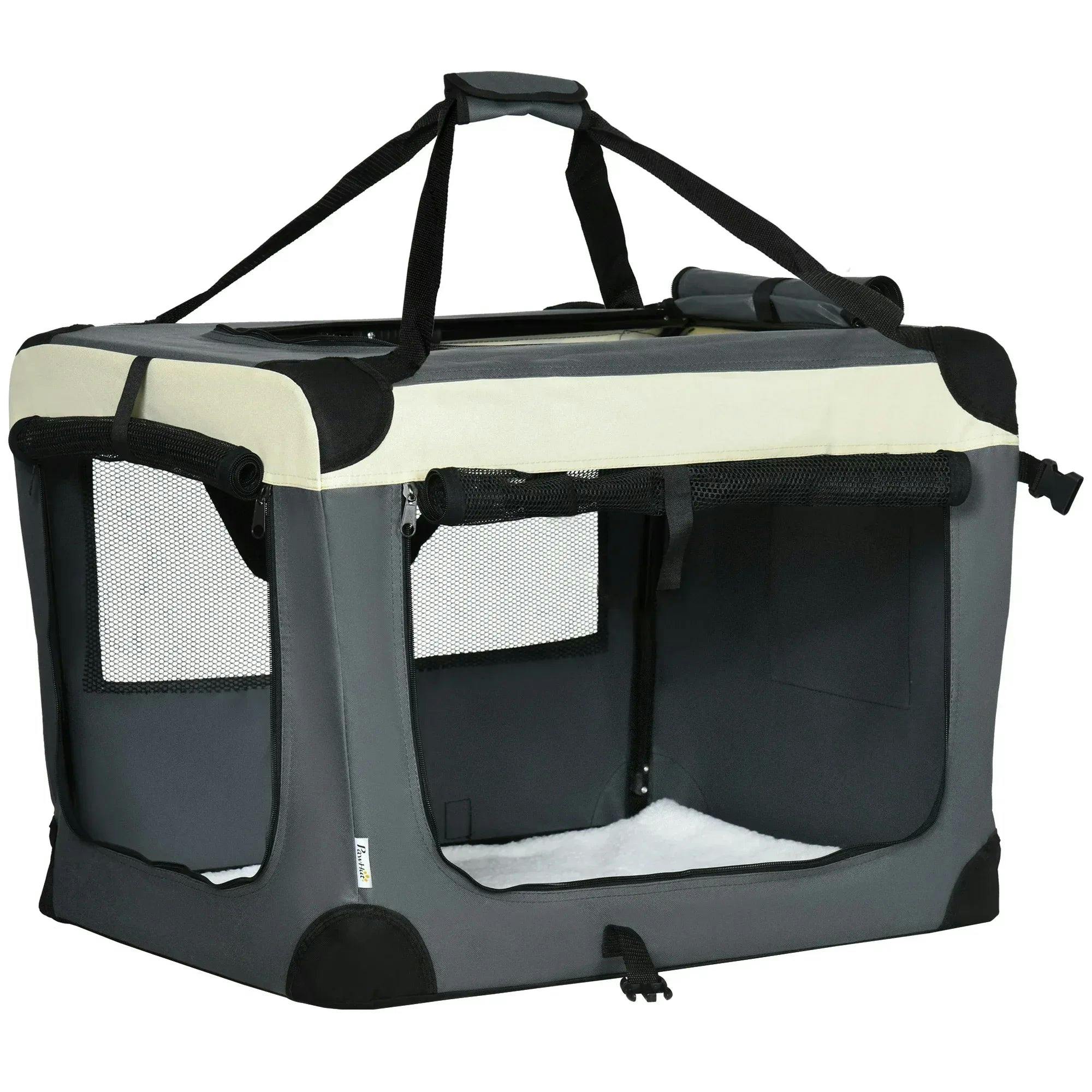 Pawhut Unisex Grey Foldable Pet Carrier Bag Soft Travel Dog Crate For S/M/L Dogs In 45Cm - Image 5