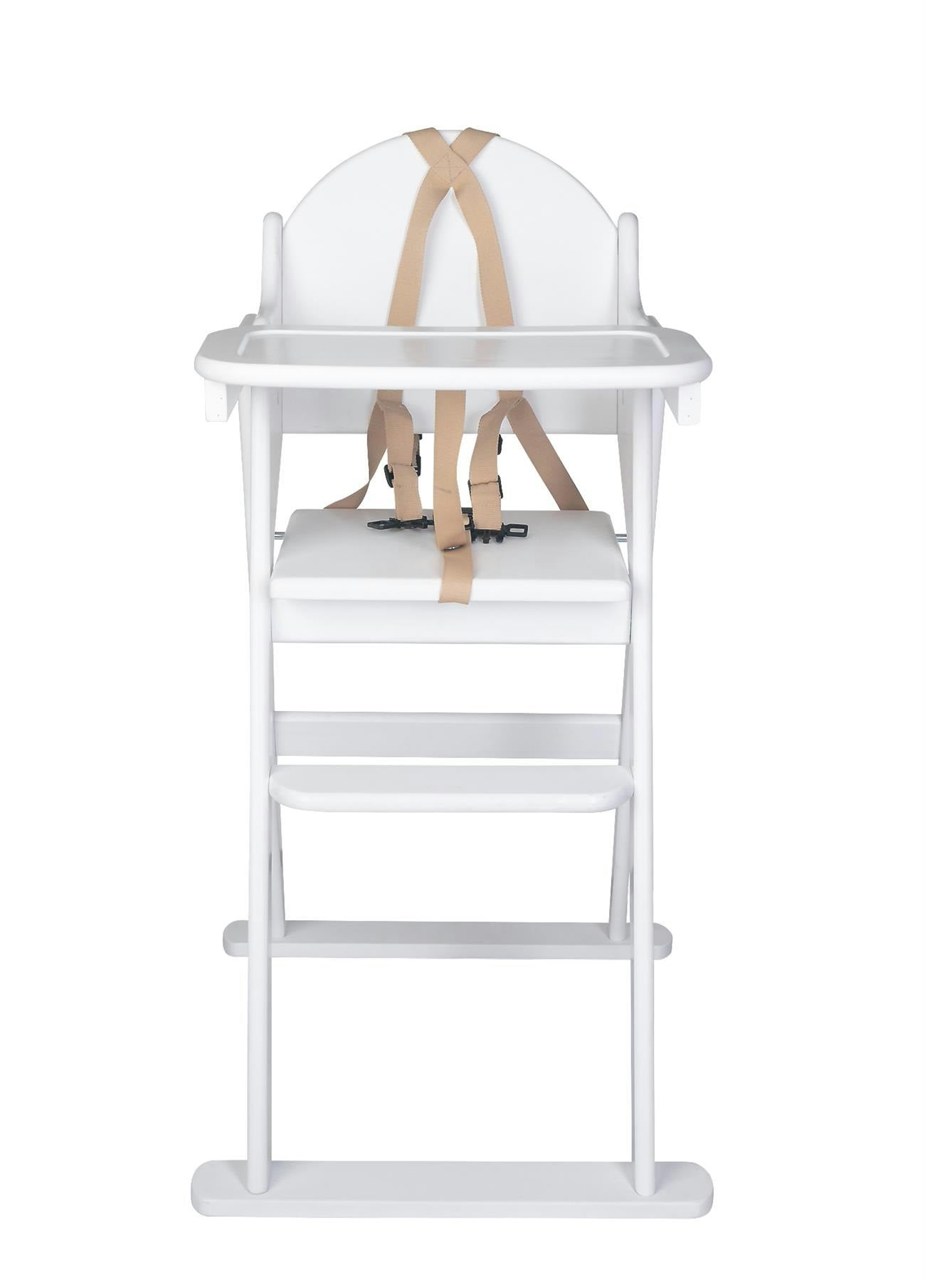 Safetots White Deluxe Putaway Folding Wooden High Chair, Highchair For Baby And Toddler, Pre-Assembled