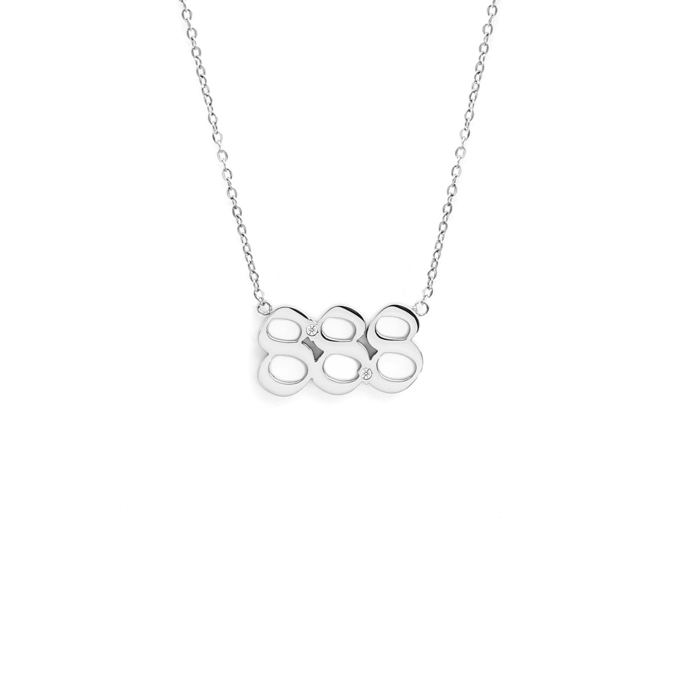 Say It With Silver Angel Number Necklace - 888