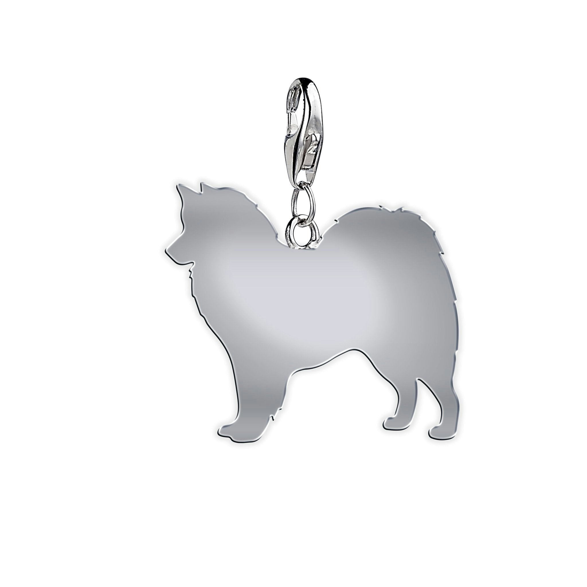 Mylee London Silver Canadian Eskimo Dog Silhouette Charm - Yes - Clip On Charm