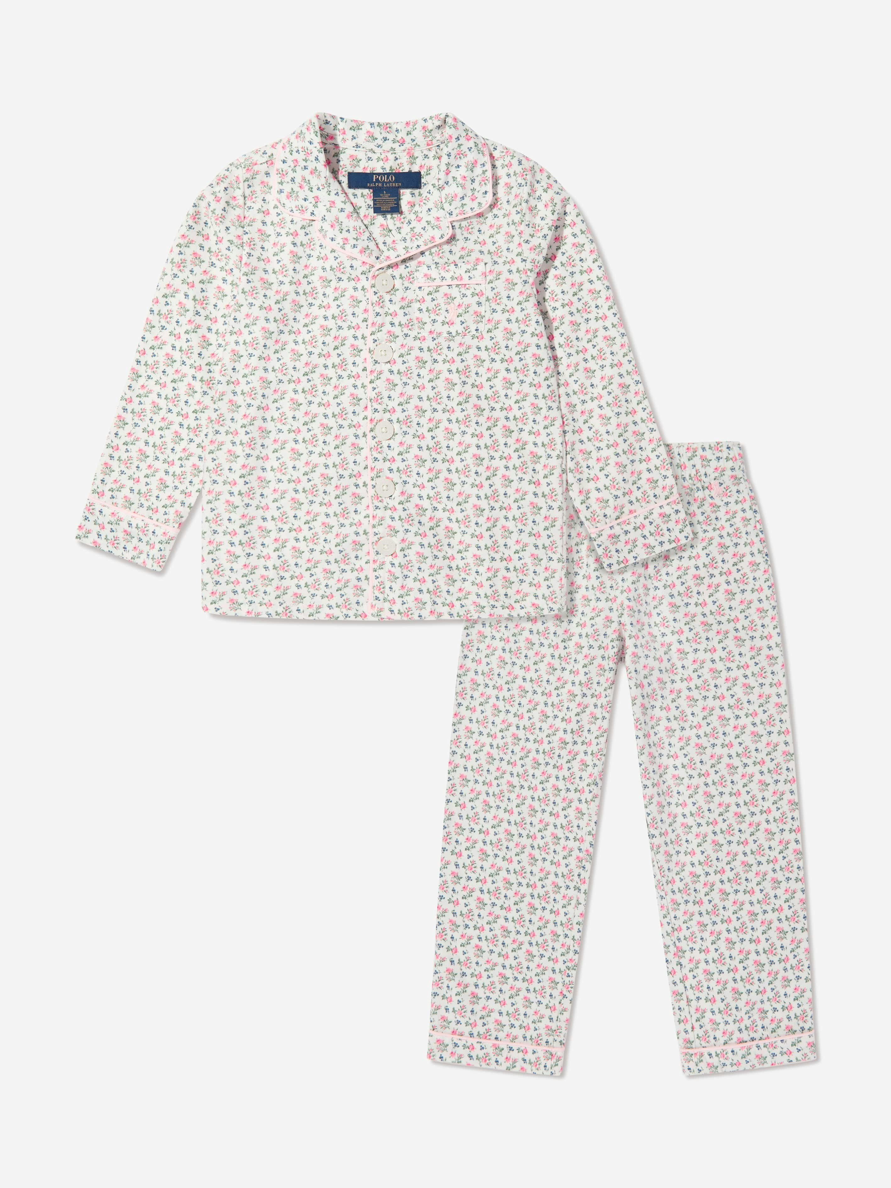 Ralph Lauren Kids Girls Ivory Pyjama Set In - 7 Yrs