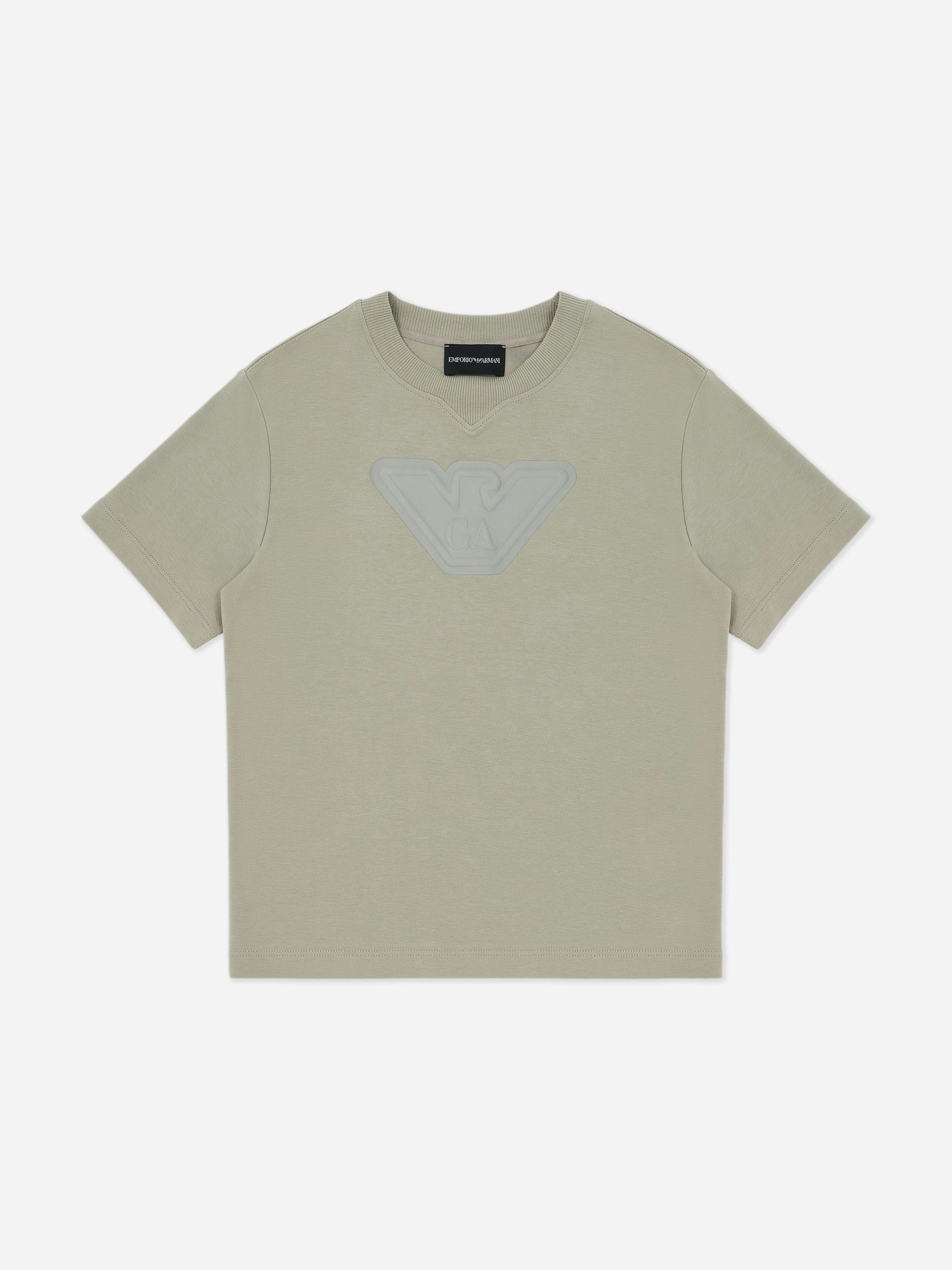 Emporio Armani Boys Green Logo T-Shirt In - 10 Yrs