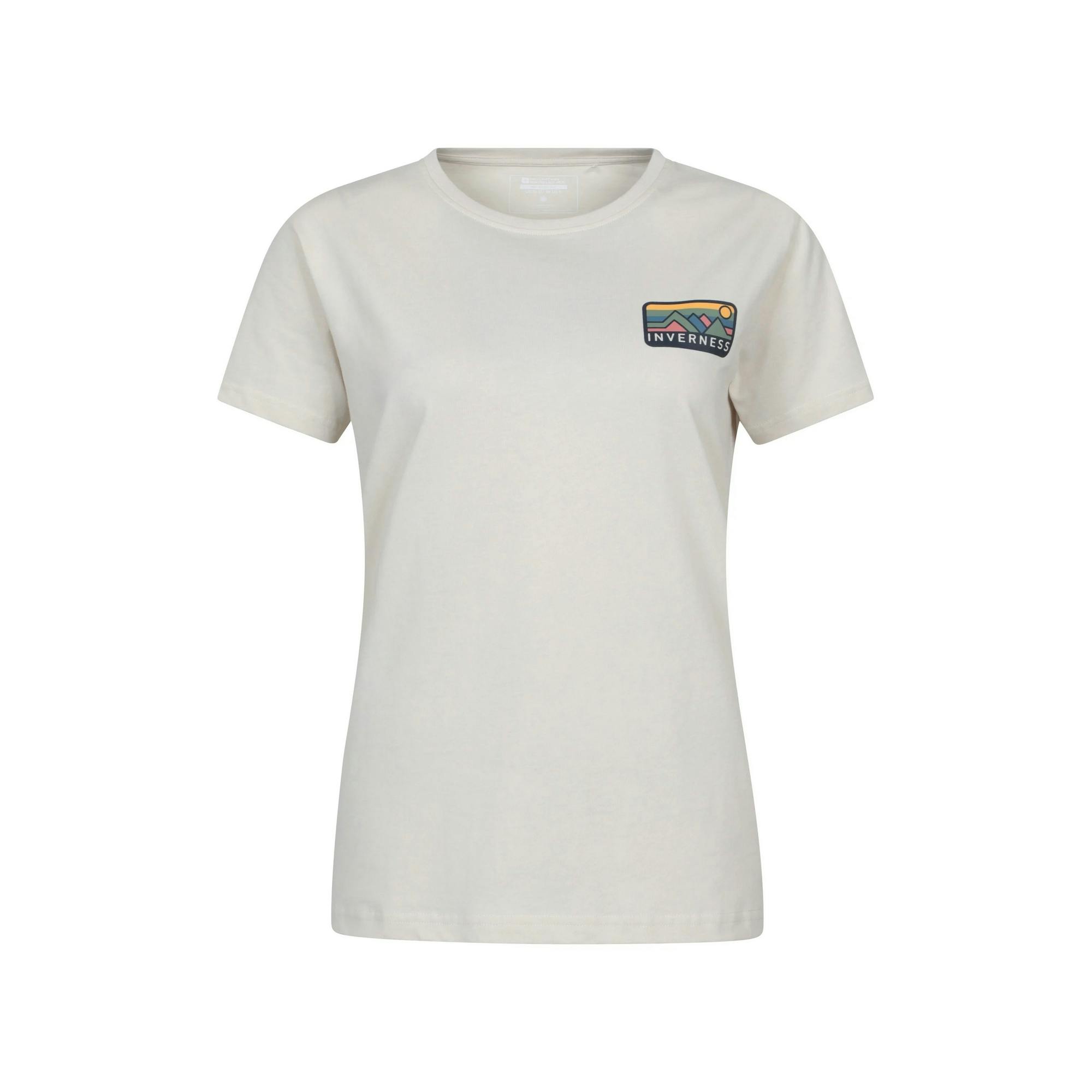 Mountain Warehouse Women's Beige Inverness Relaxed Fit Short-Sleeved T-Shirt - 8 Uk - 100% Organic Cotton