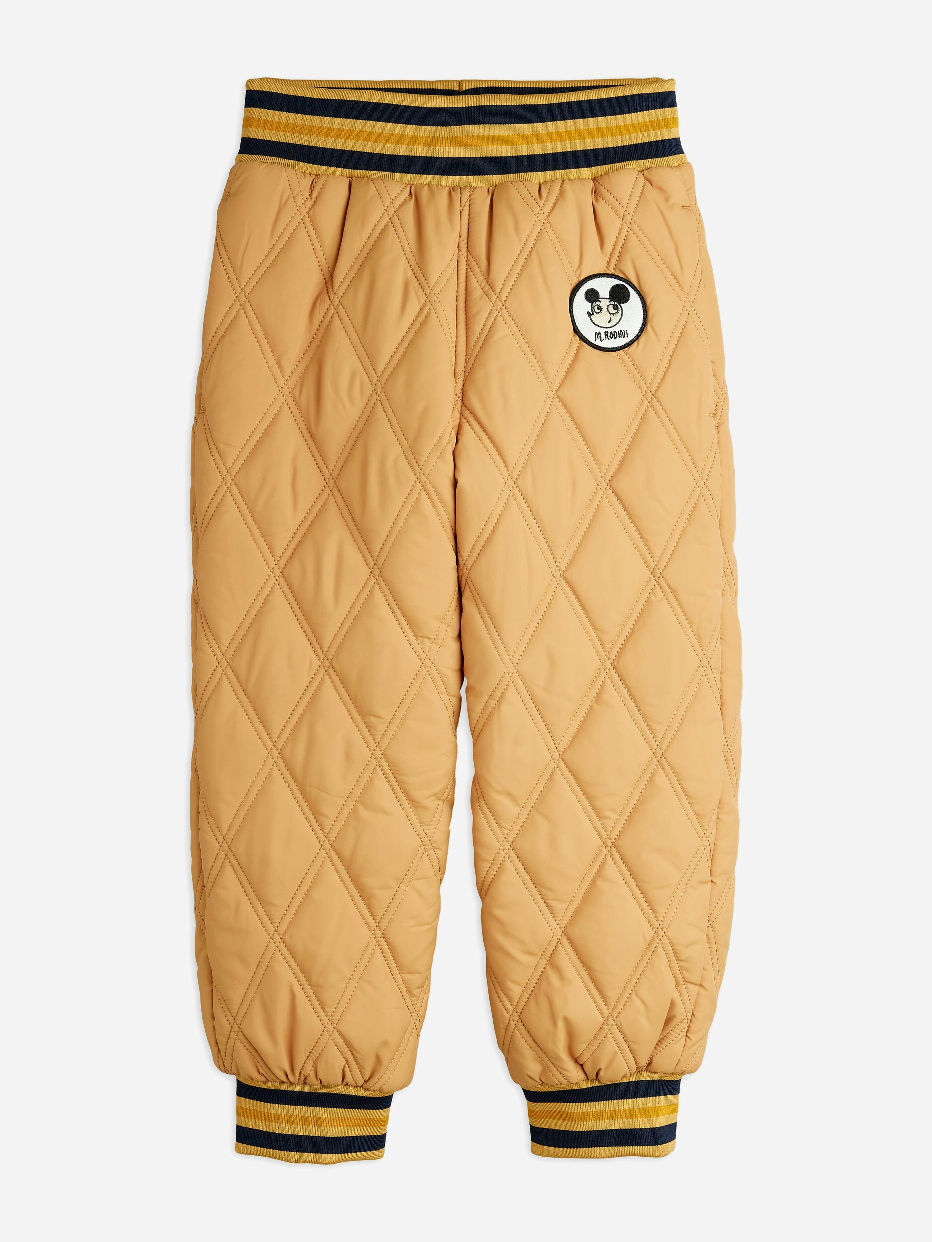 Mini Rodini Beige Kids Ritzratz Patch Quilted Trousers In - 128-134 Cm (7-9 Yrs)