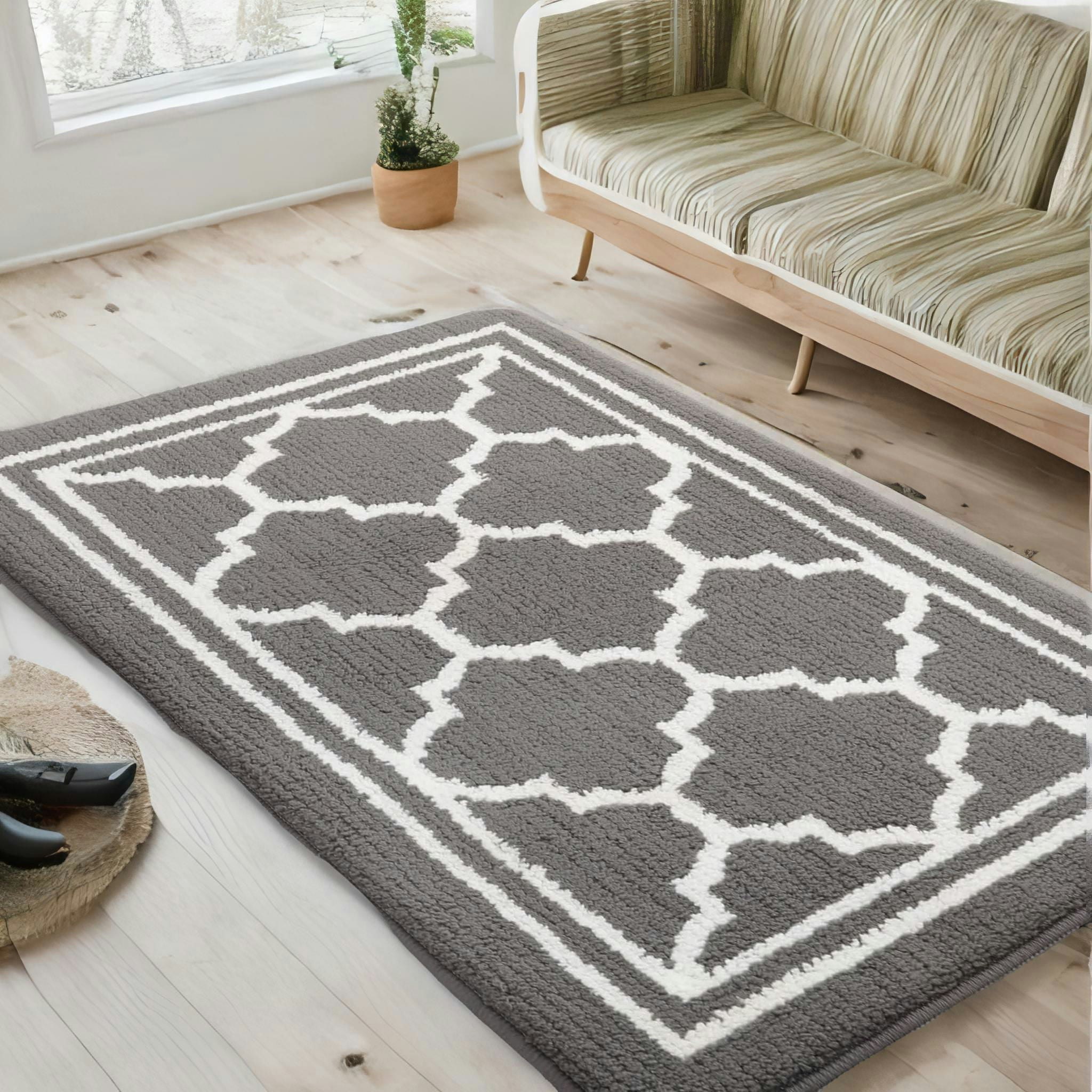 Rafaelo Mobilia Grey Washable Non Slip Indoor Door Kitchen Mat