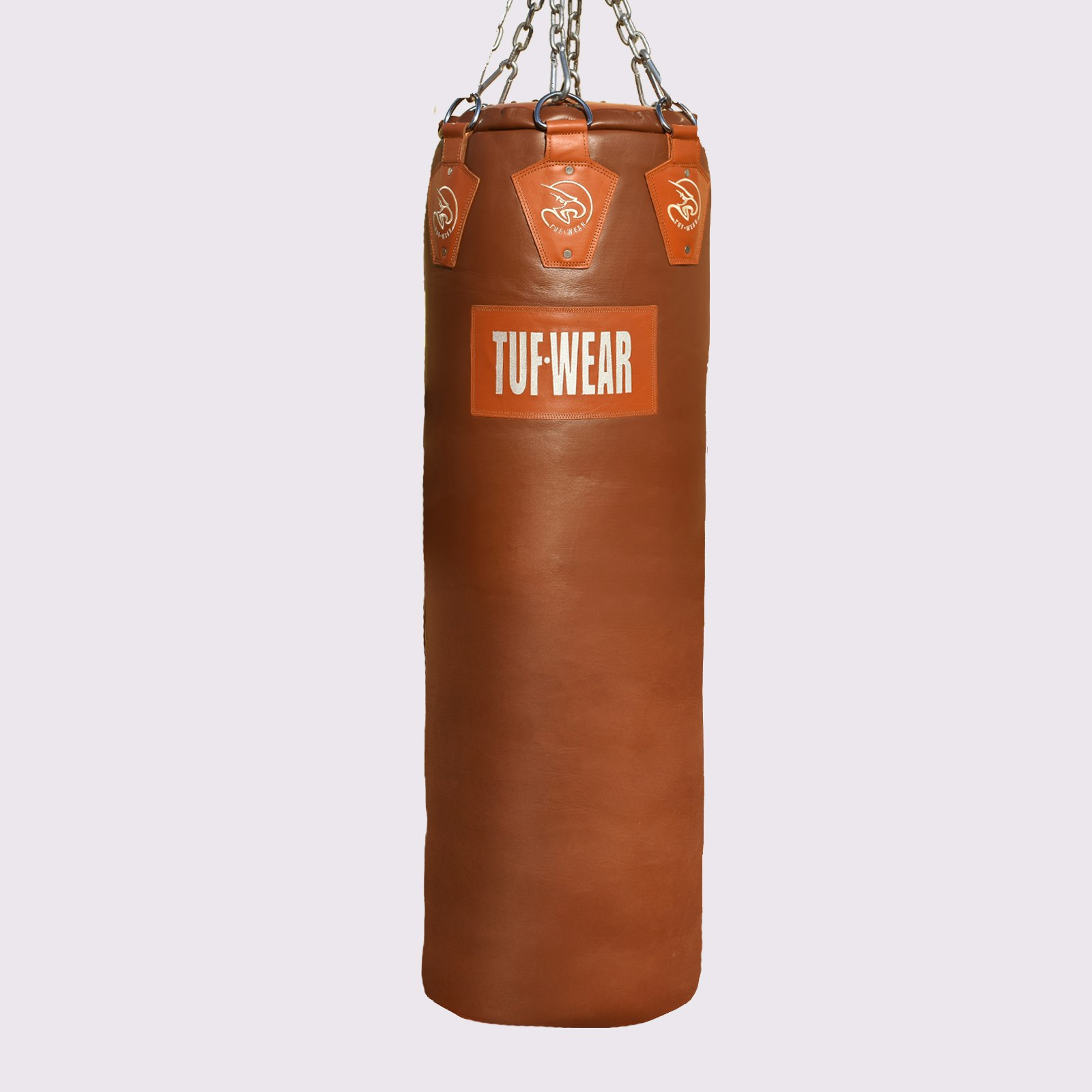 Tuf Wear Brown Gigantor Classic Hide Leather Punchbag 140Cm (4' 6) Approx 65Kg - Classic - 4Ft 6 Inch