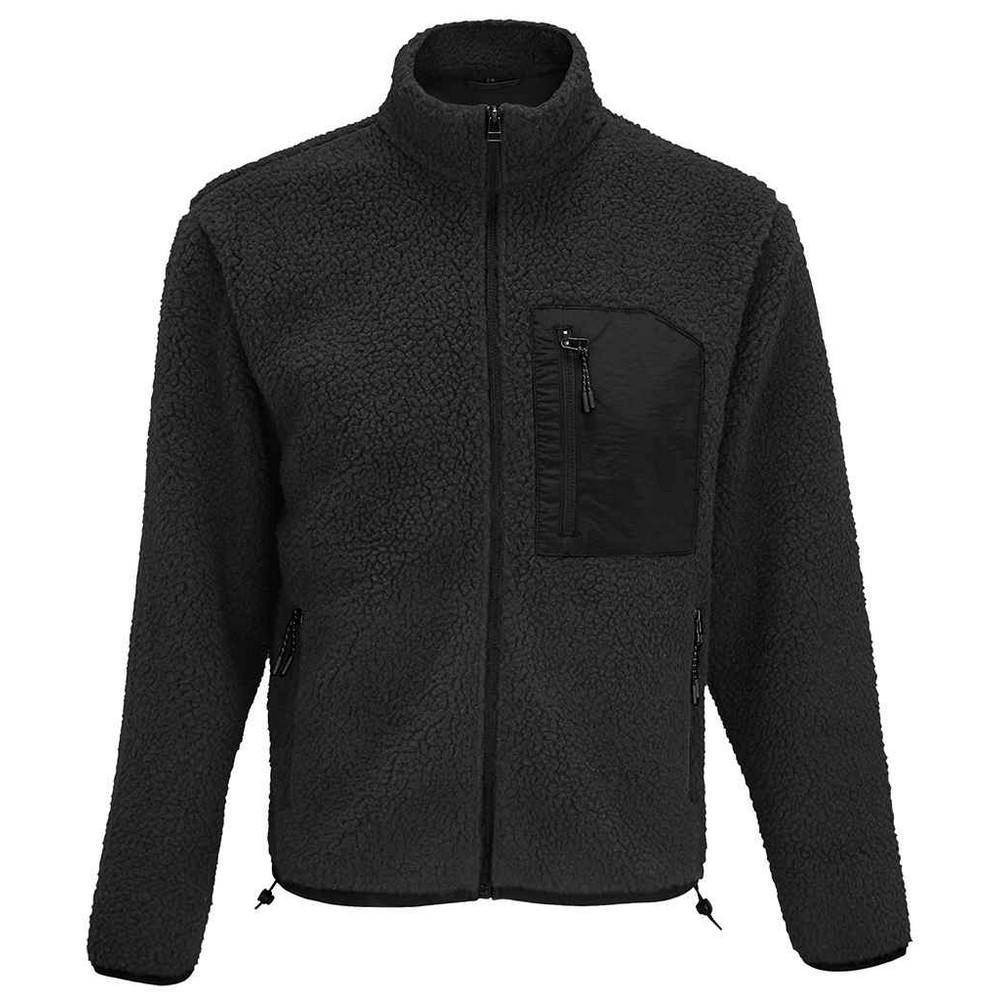 Sol's Men's Grey Fury Sherpa Fleece Jacket In | : Medium - Image 2