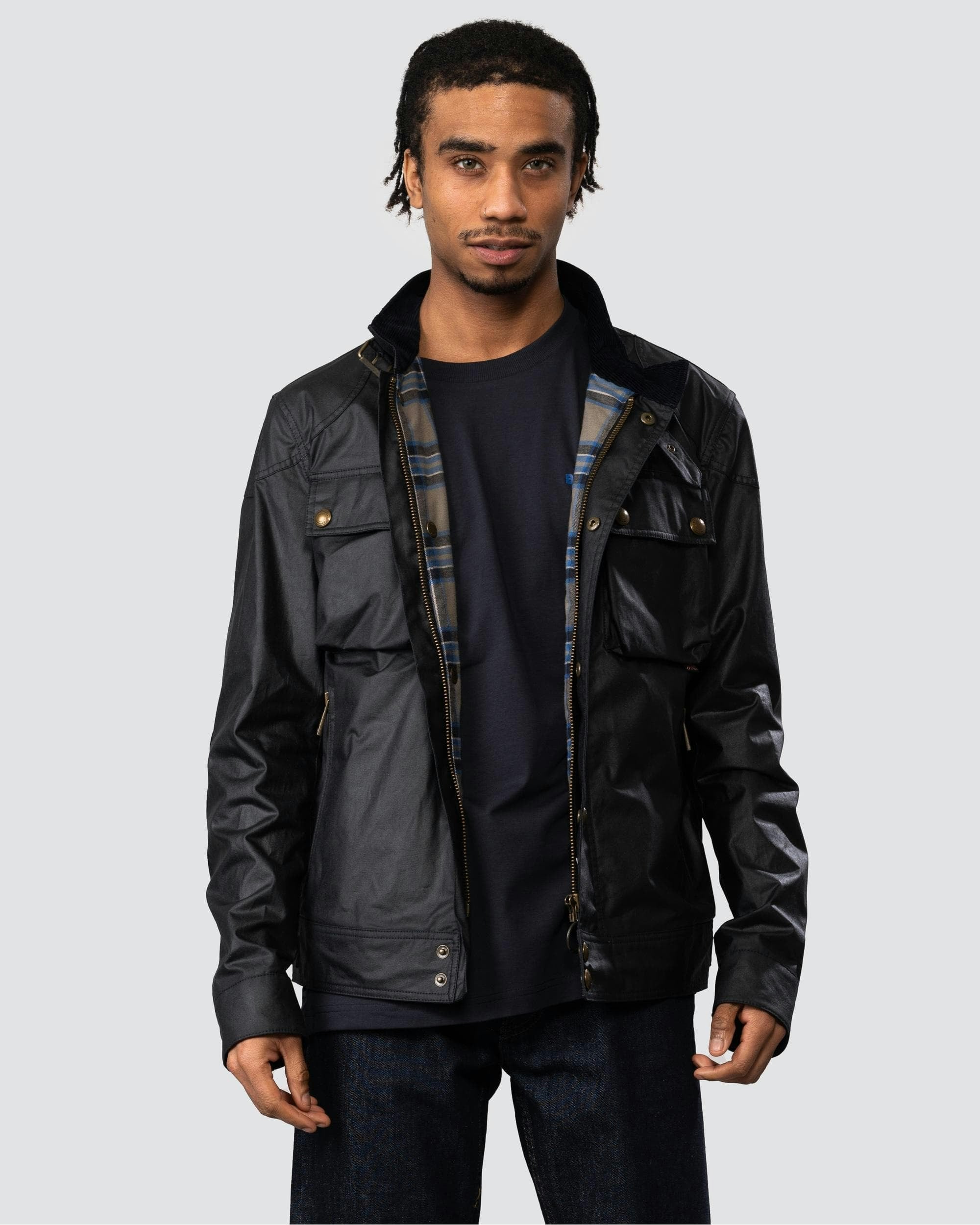 Belstaff Men's Dark Racemaster Waxed Cotton Compact Field Jacket - Navy - Navy - Uk46 Eu56 Us46
