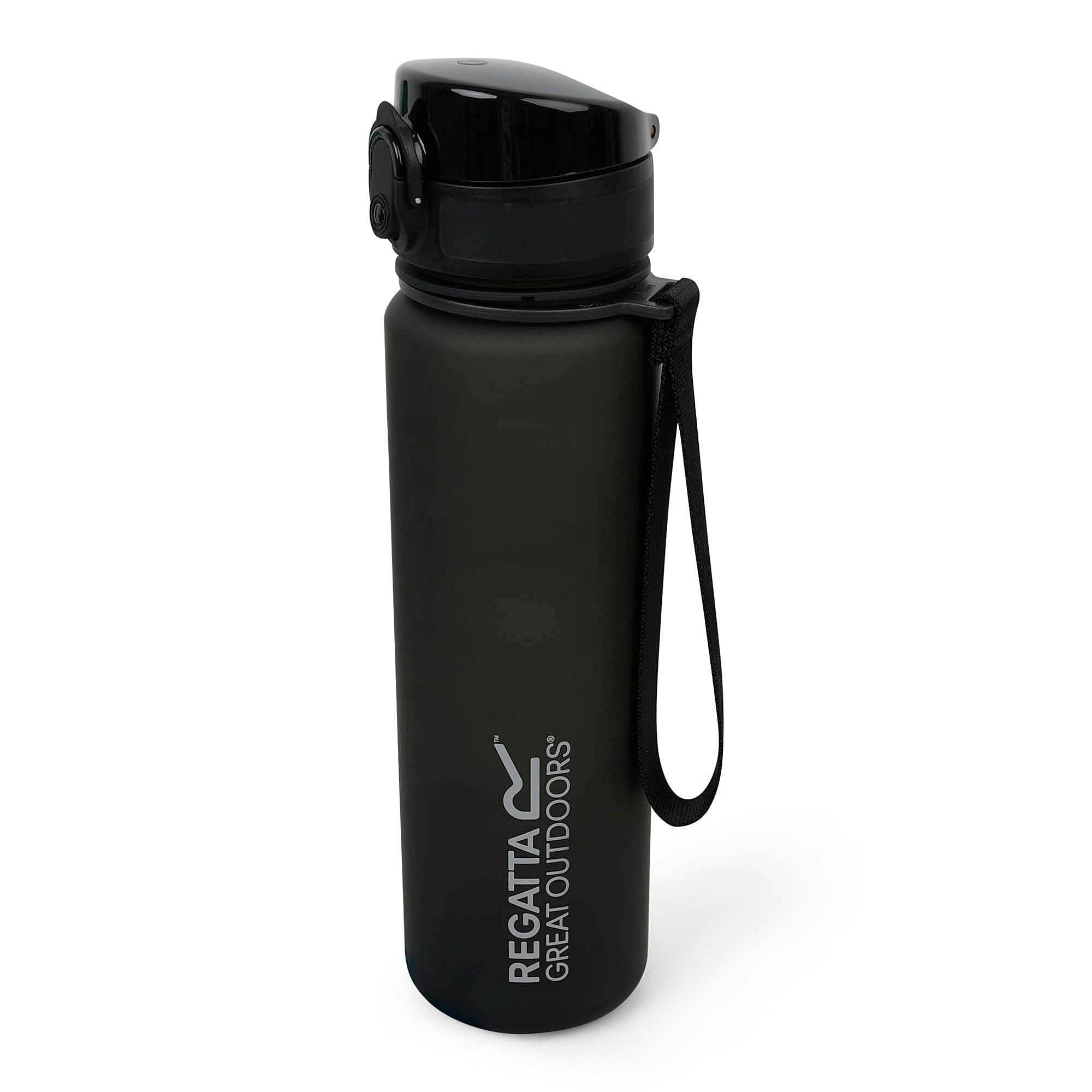 Regatta Black Great Outdoors 0.6L Tritan Drinks Flip Flask - One Size - 80% Tritan Copolyester Plastic/10% Thermoplastic Elastomer/10% Polycarbonate