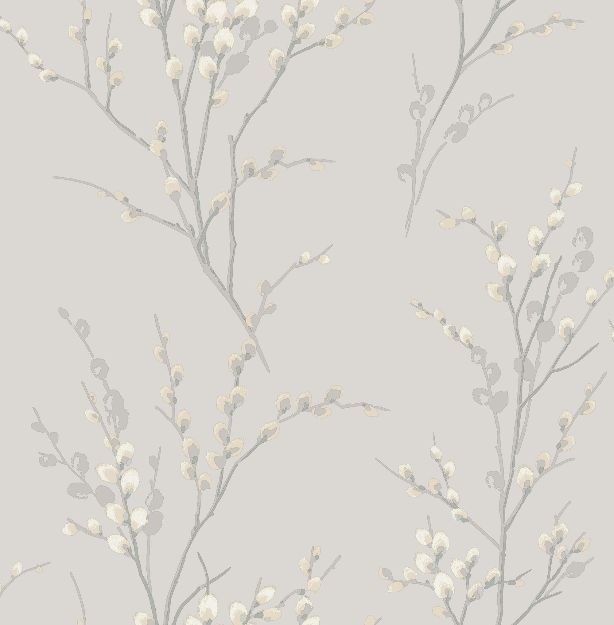 Laura Ashley Grey Pussy Willow Wallpaper - Dove - 10M