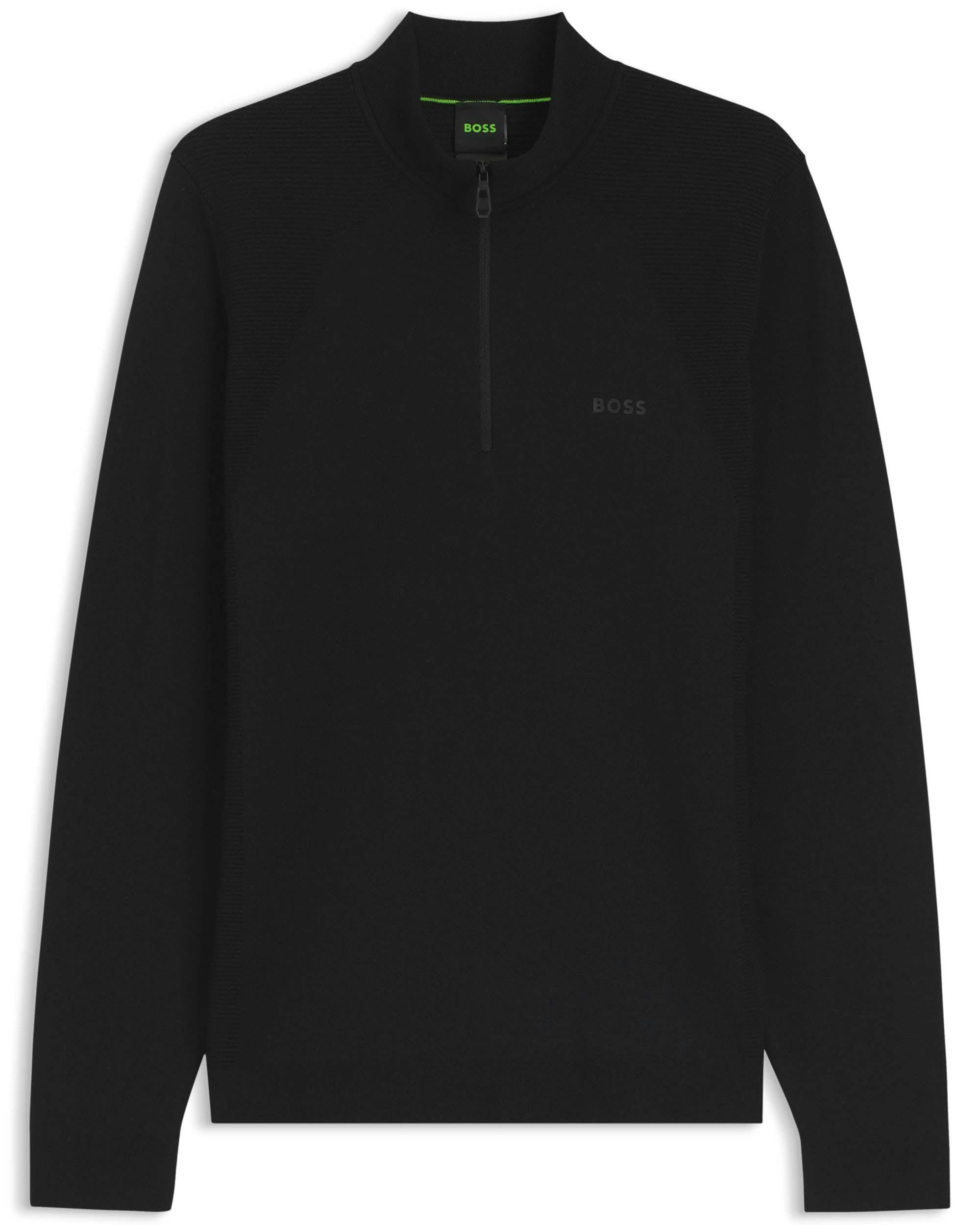 Boss Men's Green/Black Motum-Lite 1/4 Zip Funnel Neck Jumper - 001 - 001 - L