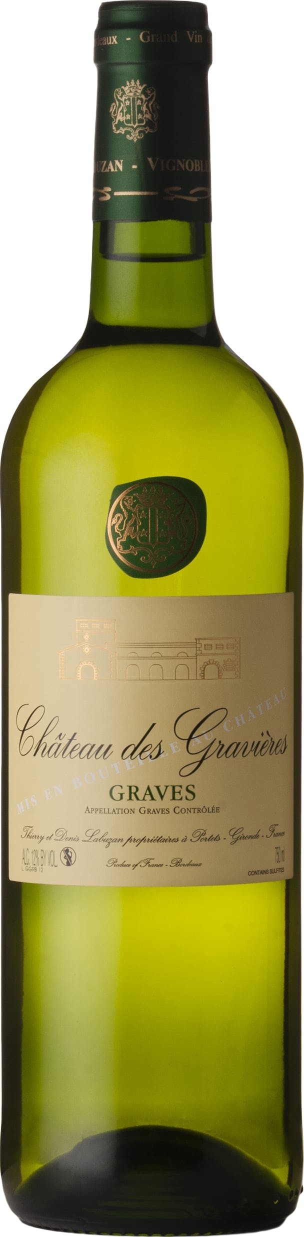 Various Wine Bordeaux/White/Pink Chateau Des Gravieres Graves Blanc 2024 75Cl - Pack Of 6