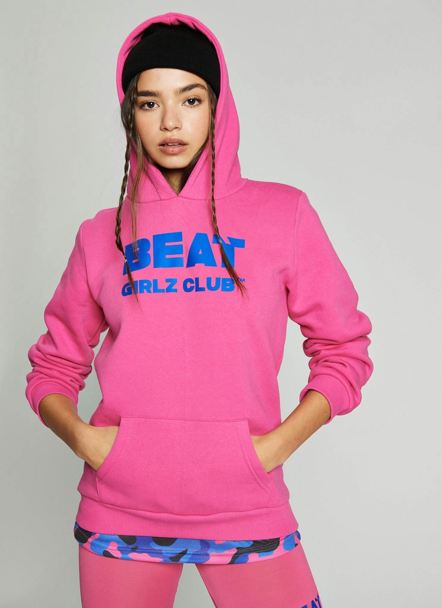 Beat Girlz Club Pink Aerial Hoodie - Shocking - 5/6