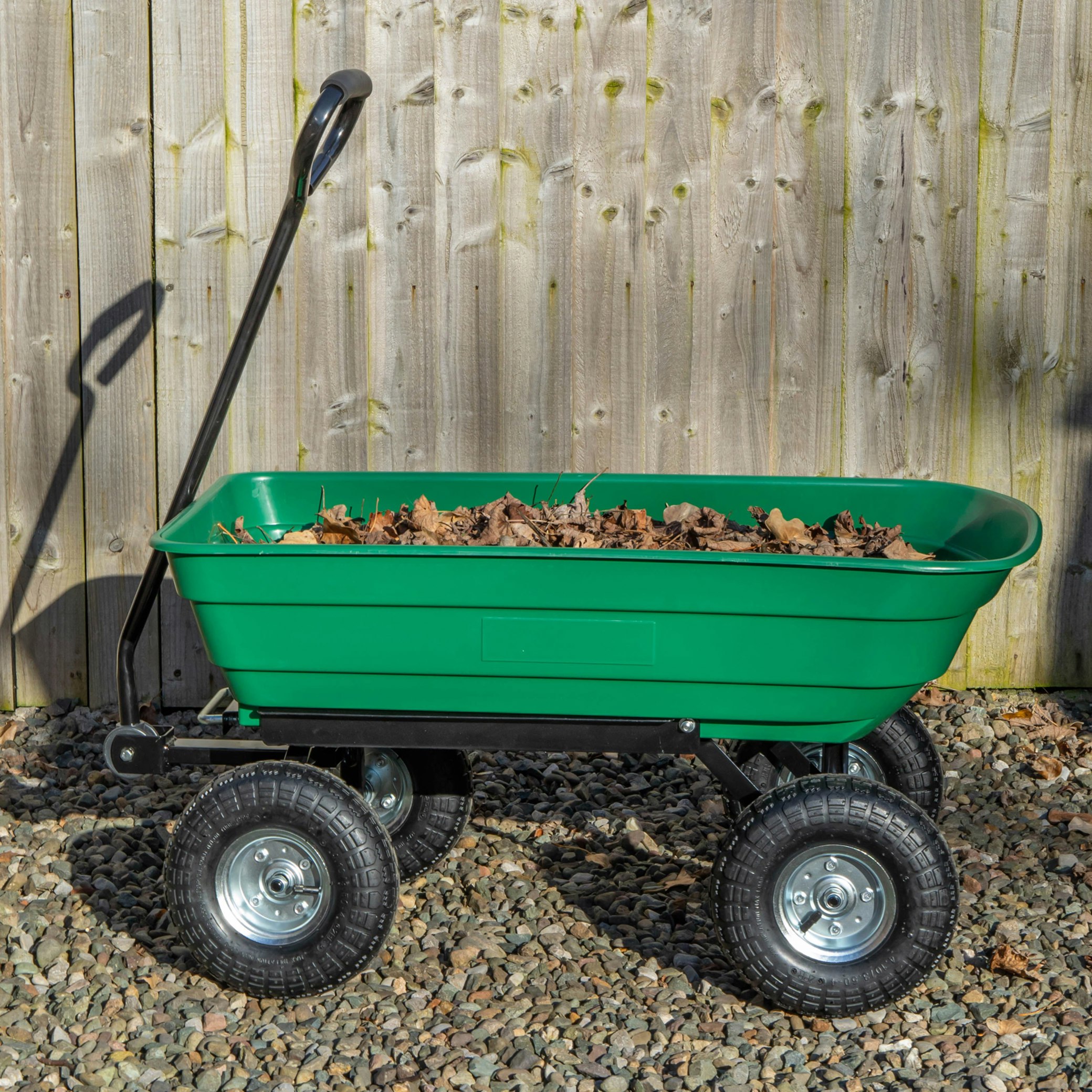 Rackhams 75 Litre 200Kg Capacity Tipping Garden Dump Cart / Truck Trolley / Wheelbarrow - Wheelbarrows