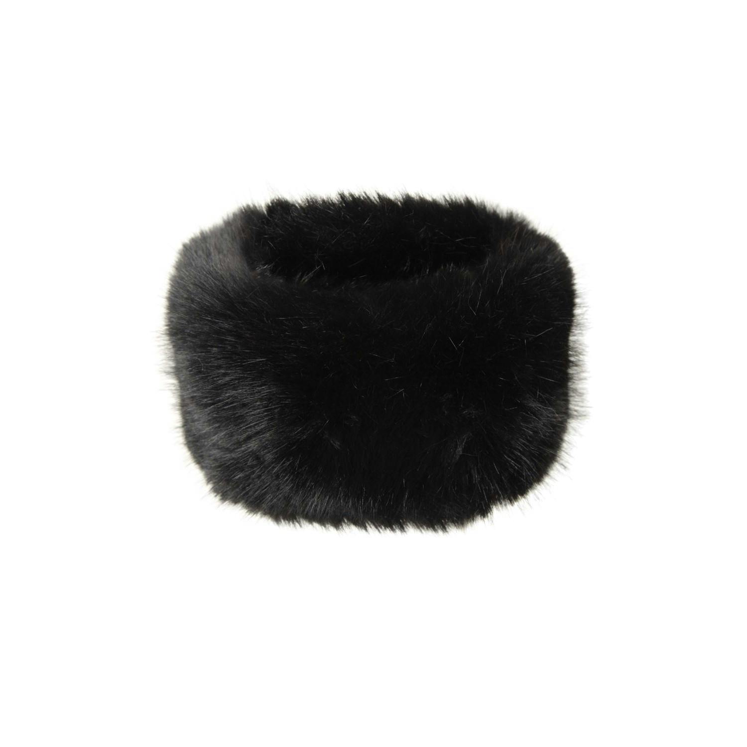 Mountain Warehouse Women's Black Faux Fur Thermal Headband - One Size - 55% Acrylic/24% Polyester/21% Modacrylic