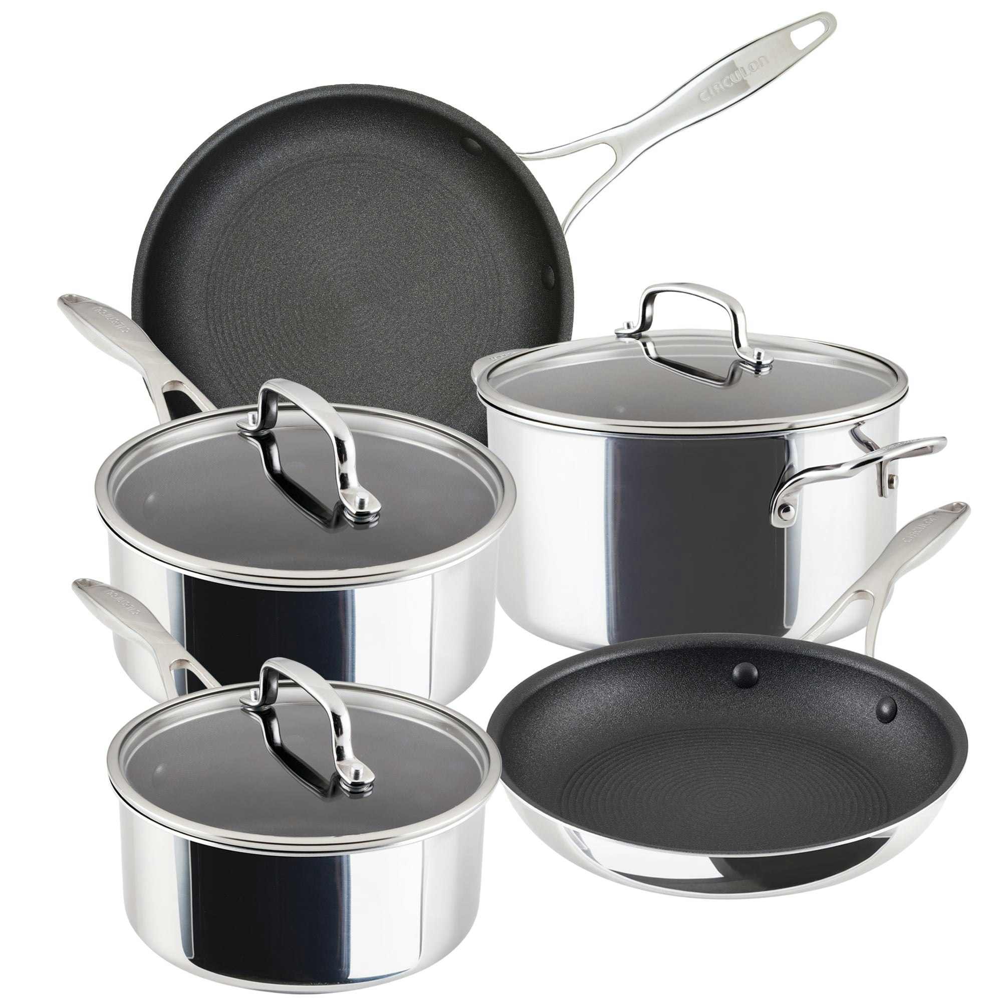 Circulon Silver Stainless Steel Extreme Non-Stick Cookware Set, 5Pce - Stainless Steel - Size 5 Pce