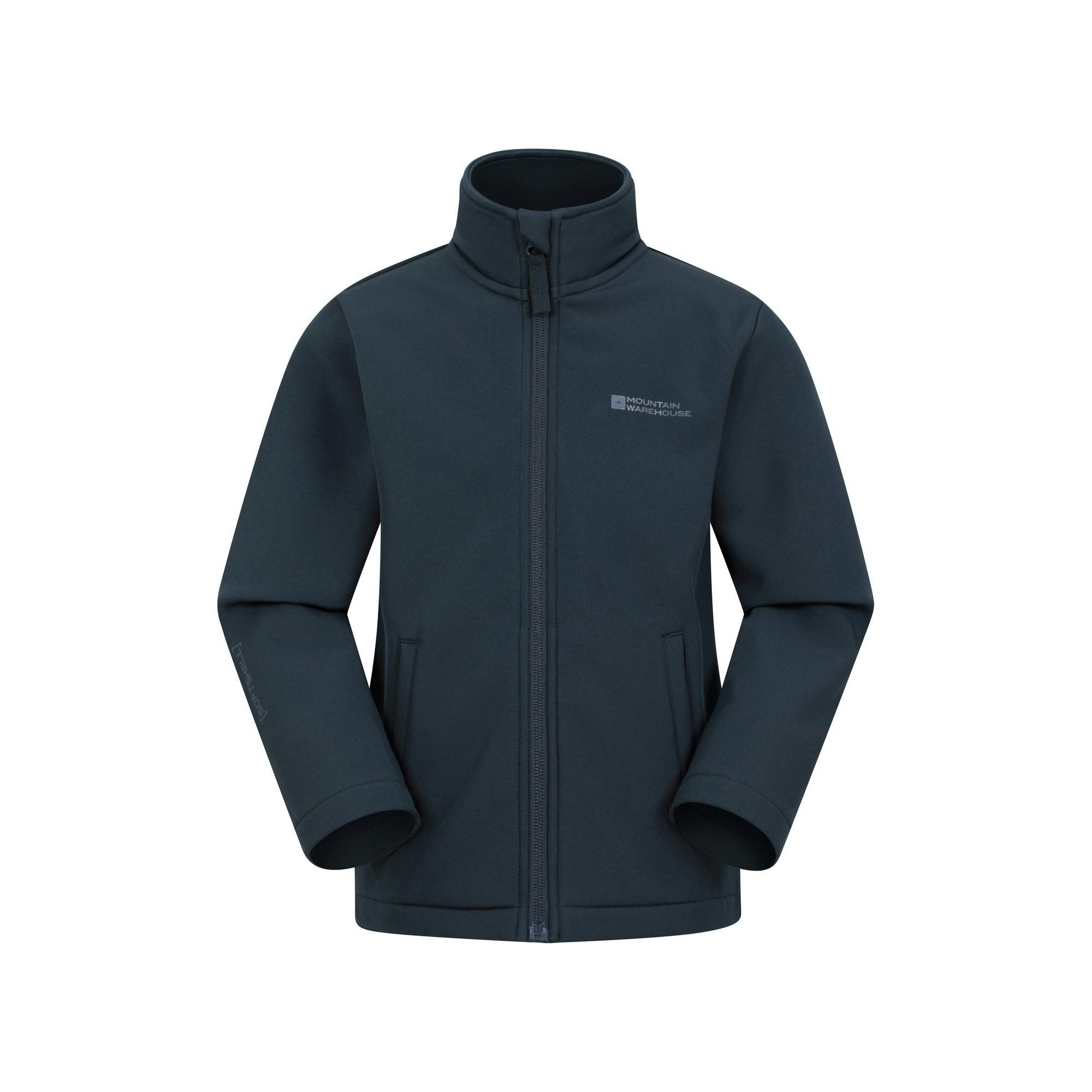 Mountain Warehouse Kids Grasmere Soft Shell Jacket - Navy - 7-8 Years - Navy - 96% Polyester/4% Elastane