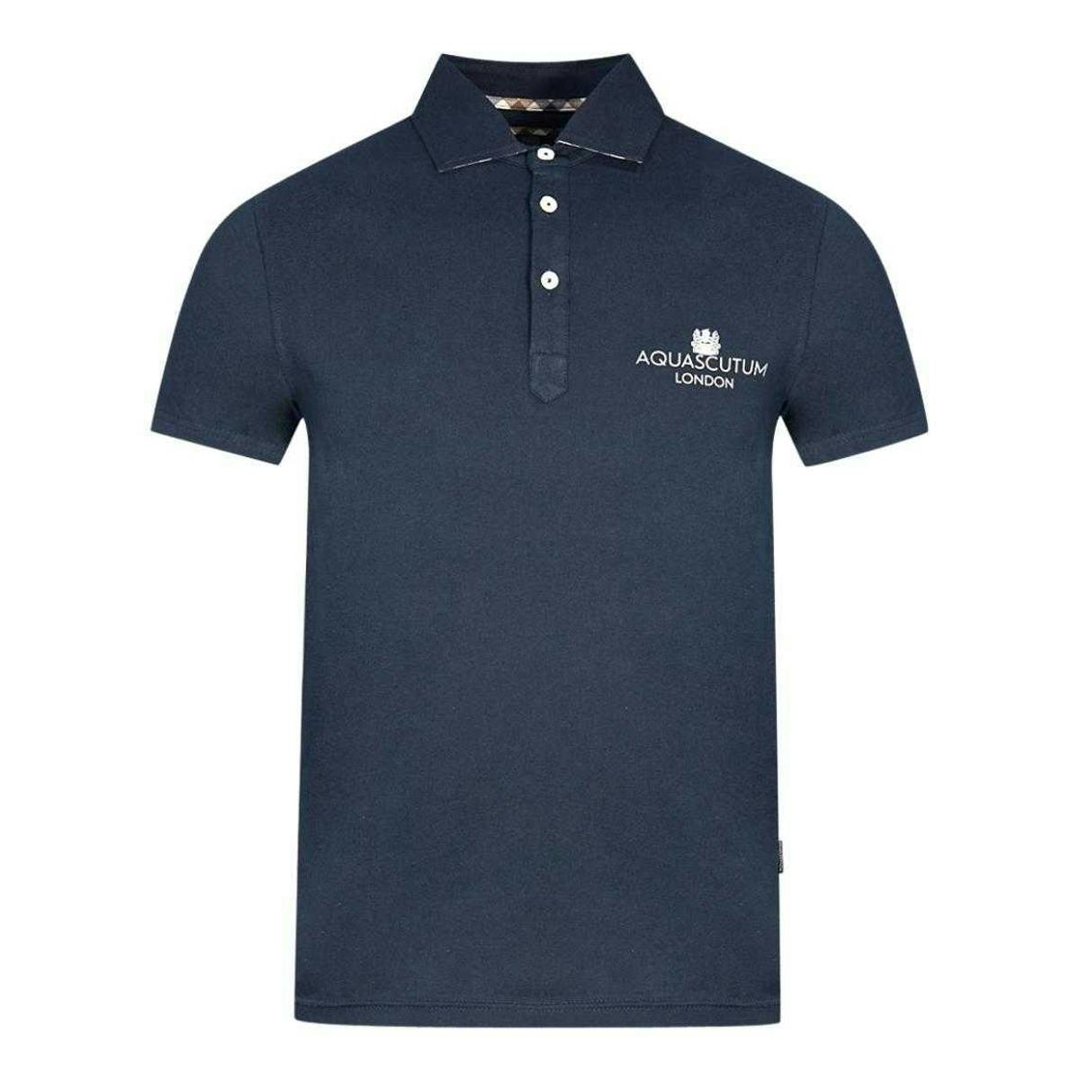 Aquascutum Unisex Adult London Bold Logo Polo Shirt - Navy - M - Navy