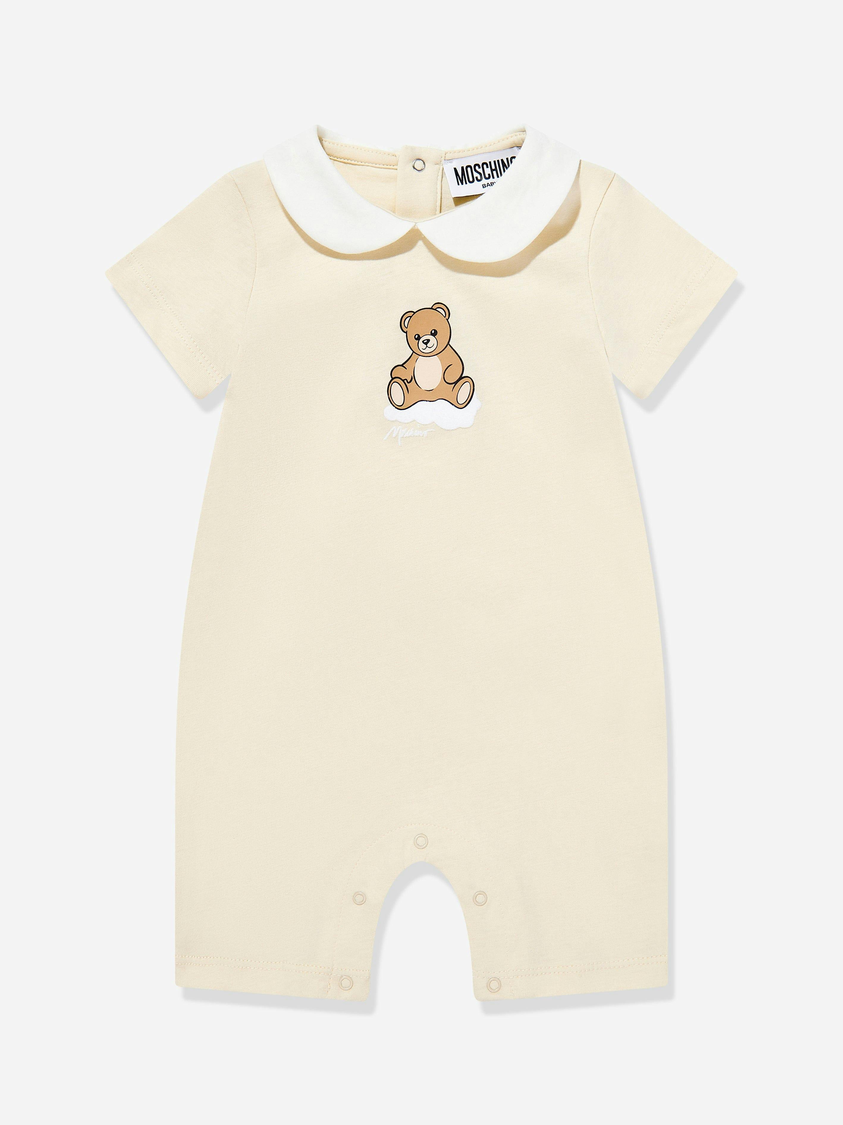 Moschino Kids Beige Moschino Baby Teddy Bear Romper In - 9-12 Mths
