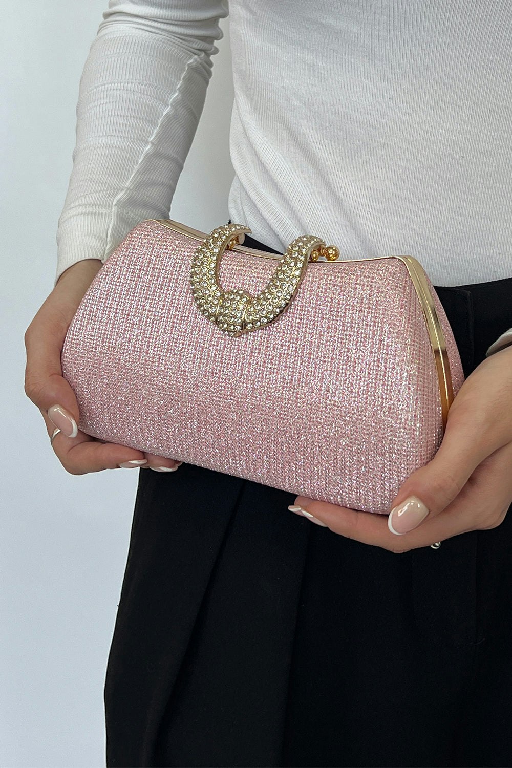 Svnx Pink Shimmer Clutch Bag - One Size