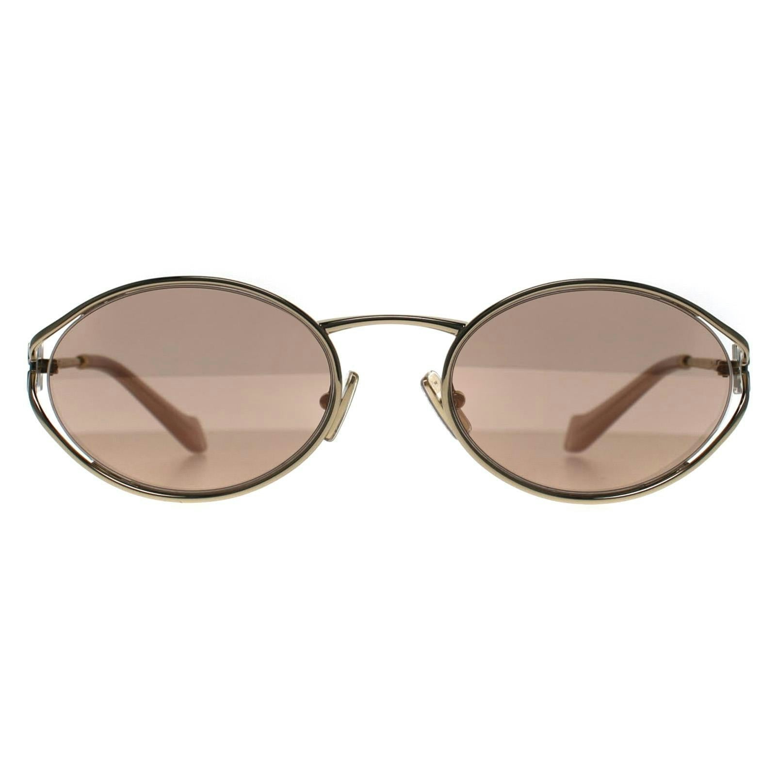 Miu Miu Women's Gold Oval Pale Rose Pink Mirror Mu52ys - Image 8