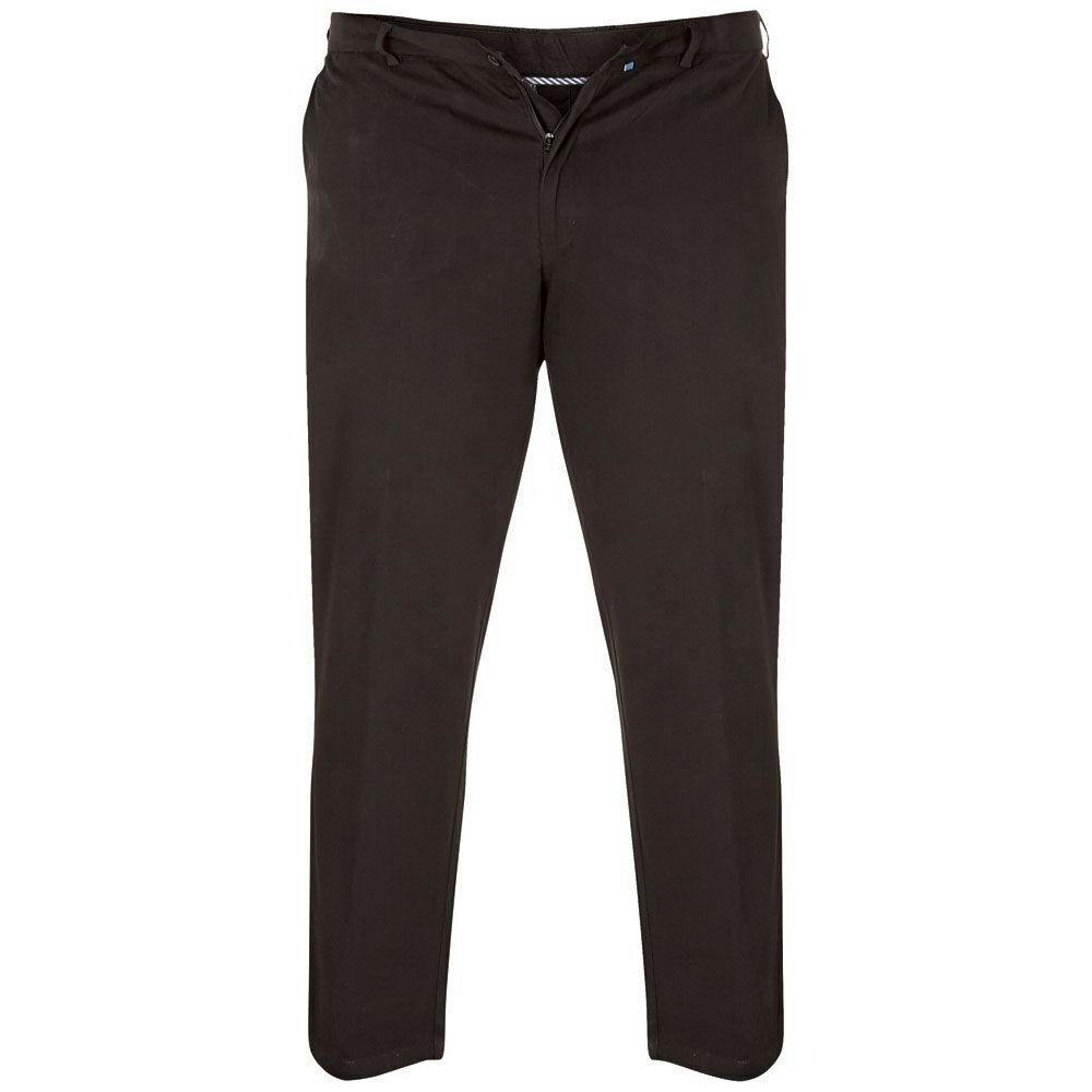 Duke Men's Black D555 Bruno Kingsize Chinos - 40L - 97% Cotton/3% Elastane