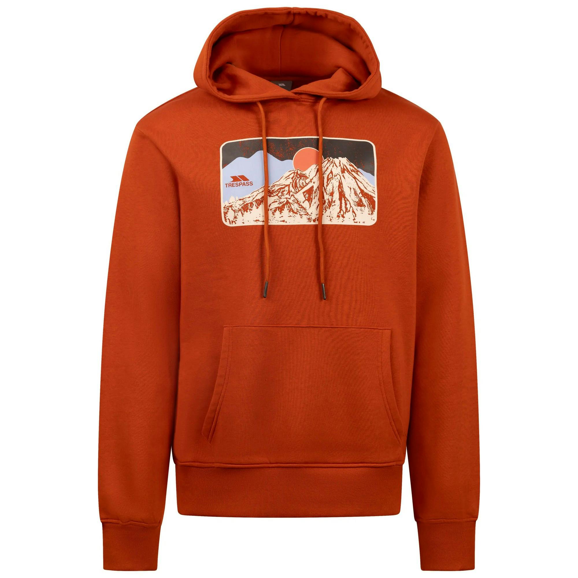 Trespass Men's Orange Norton Mountain Hoodie - Burnt - Burnt - S - 80% Polyester/20% Cotton