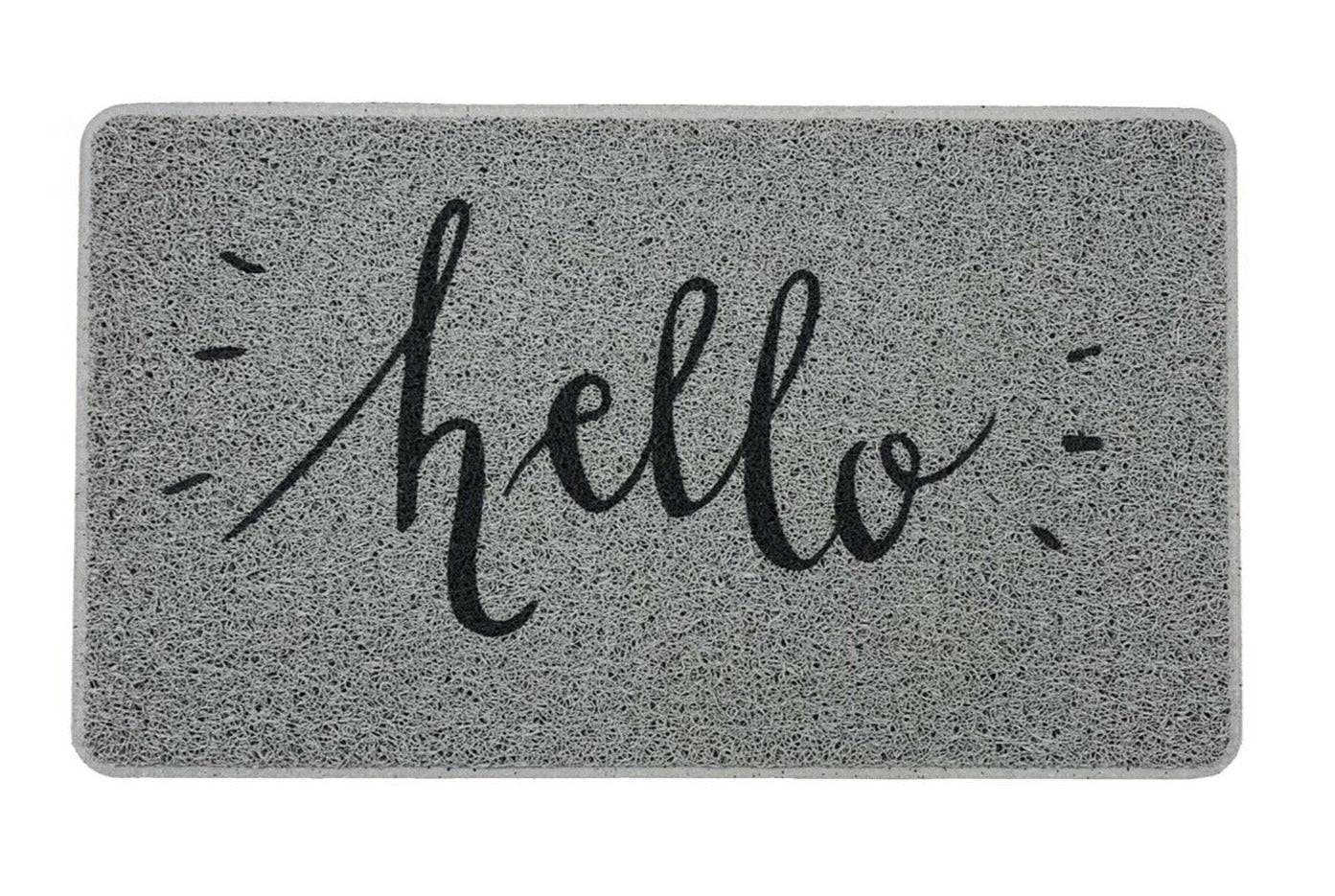 Nicoman Hello Print Pvc Spaghetti Looper Door Mat - 75X44cm