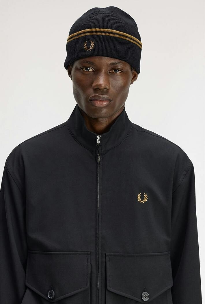 Fred Perry Men's Black Merino Wool Beanie Hat - One Size - Image 3