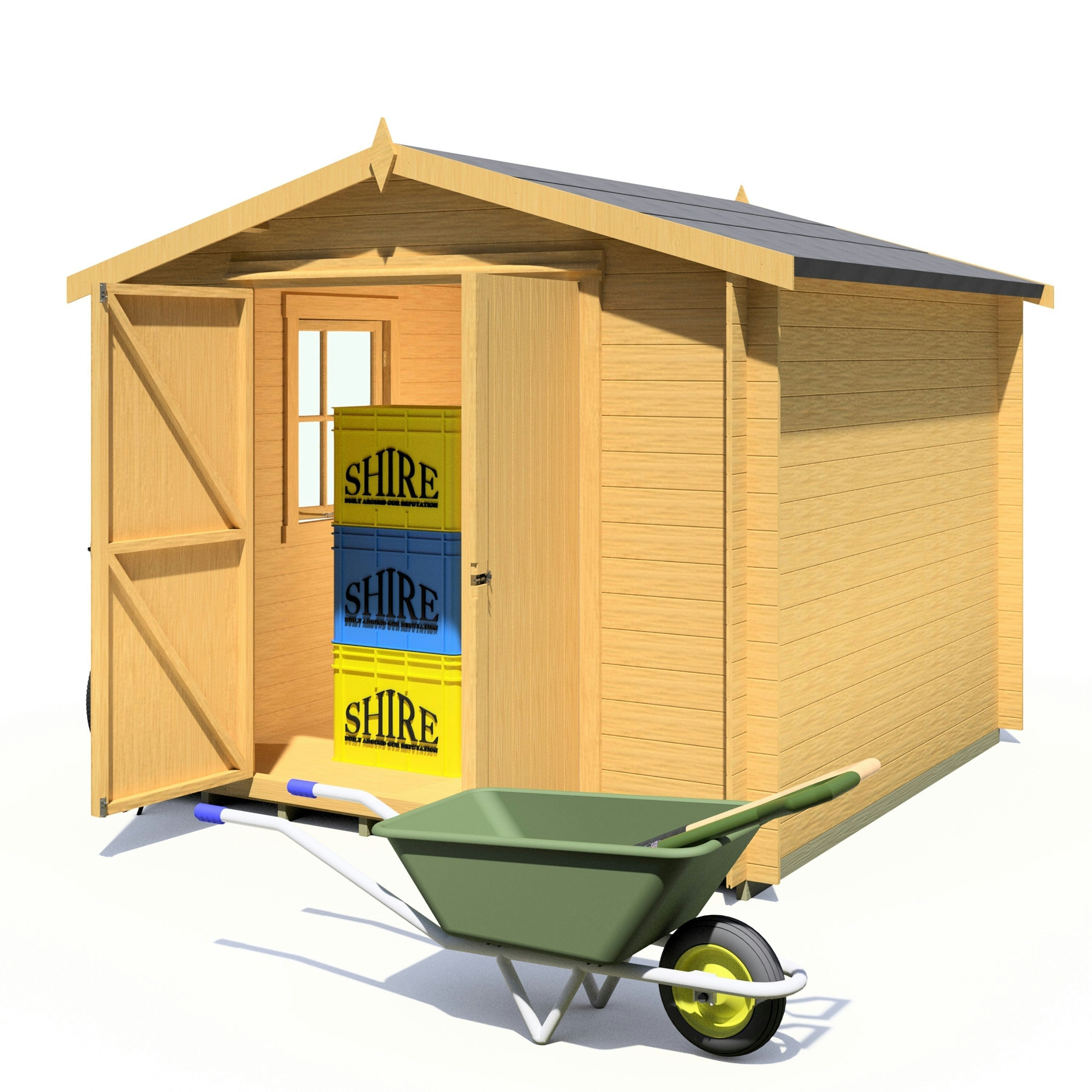 Rackhams Light Bradley 9X9 Log Cabin 19Mm Interlock Cladding
