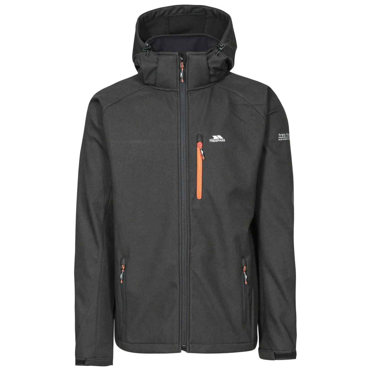Trespass Men's Black Desmond Tp75 Softshell Jacket - Xxs - 100% Polyester