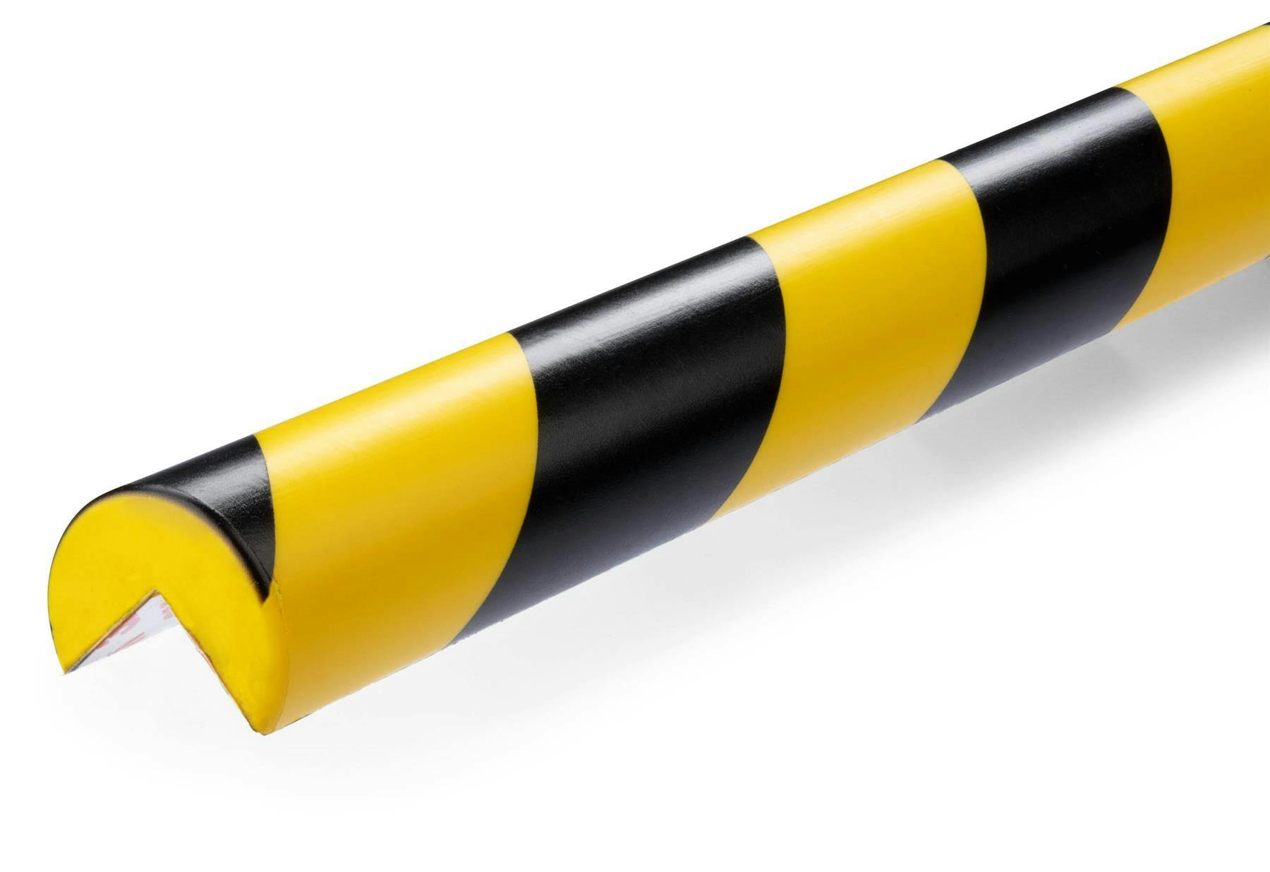 Rackhams Yellow/Black Adhesive Warning Corner Impact Protection Profiles C25r | 1 Metre