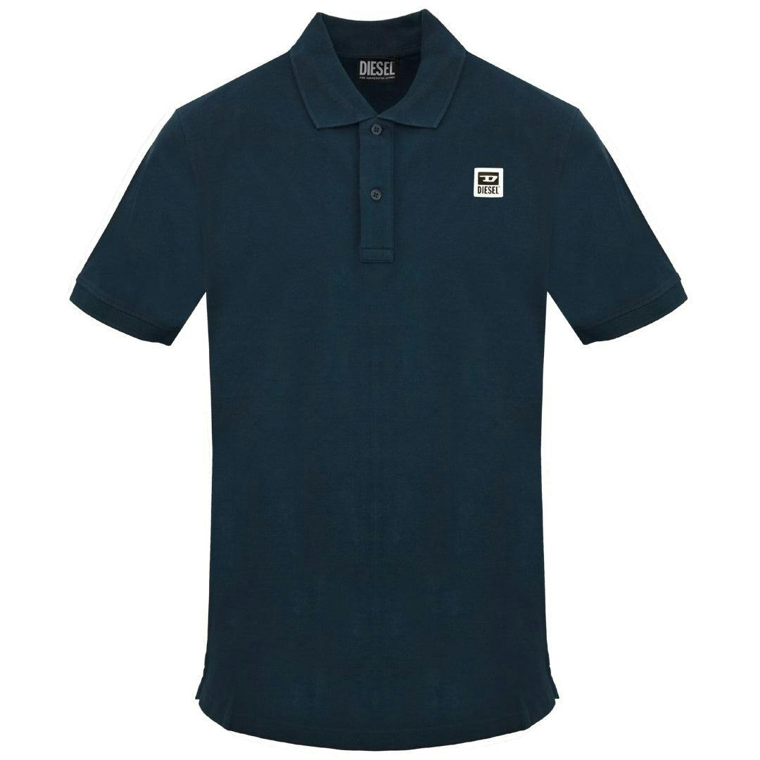 Diesel Men's Blue Total Eclipse Small Logo Polo Shirt - Navy - Xxl - Navy - 100% Cotton