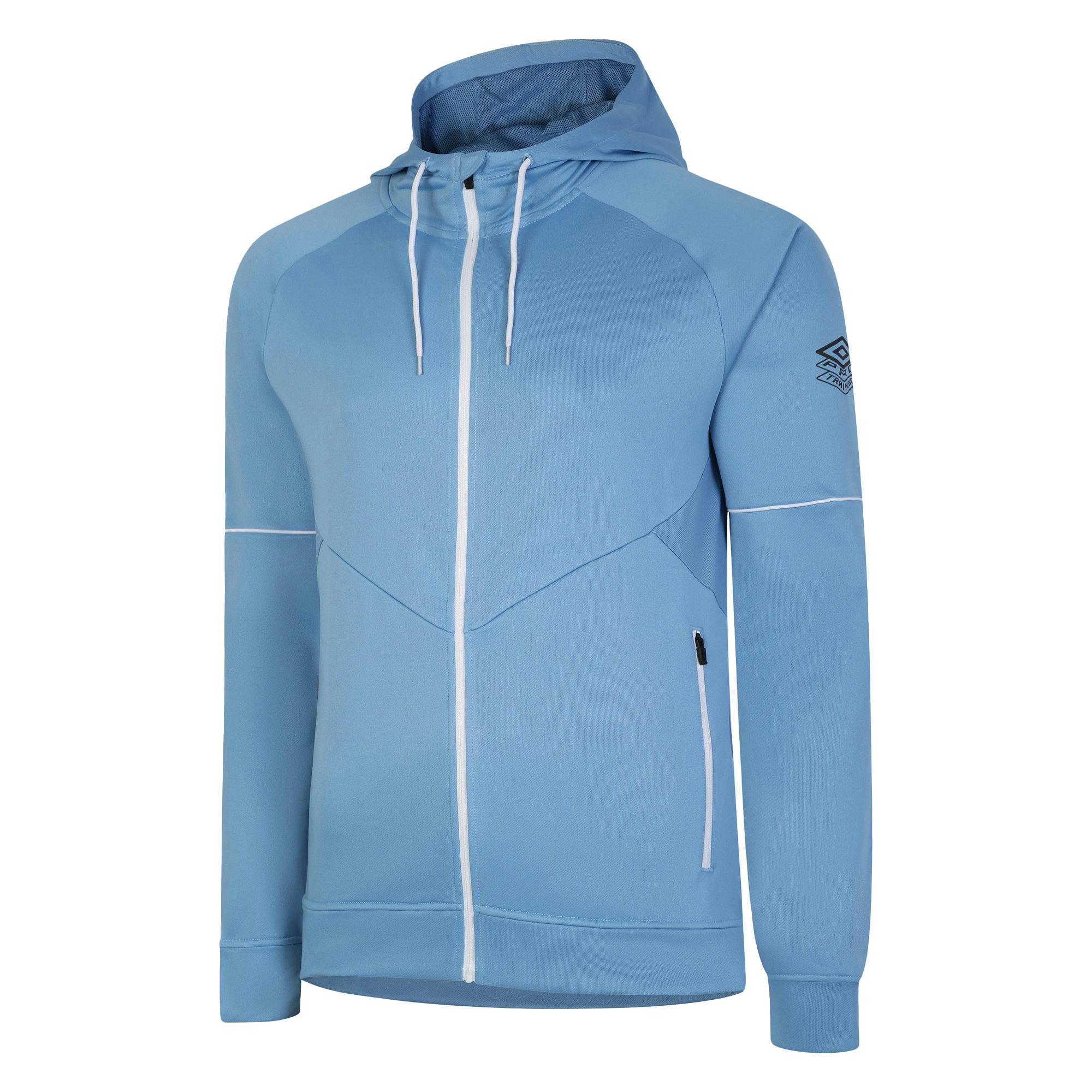Umbro Men's White Pro Training Full Zip Hoodie - Allure/Brilliant - Allure/Brilliant - Xl - 100% Mixed