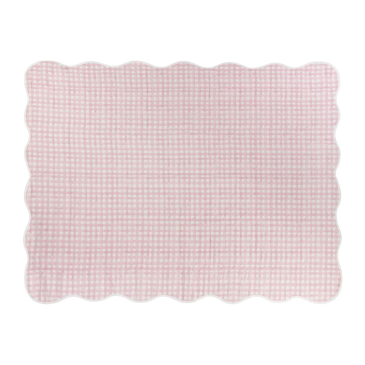 Furn Pink Quilted Scalloped Bedspread - 200Cm X 150Cm - 100% Mixed