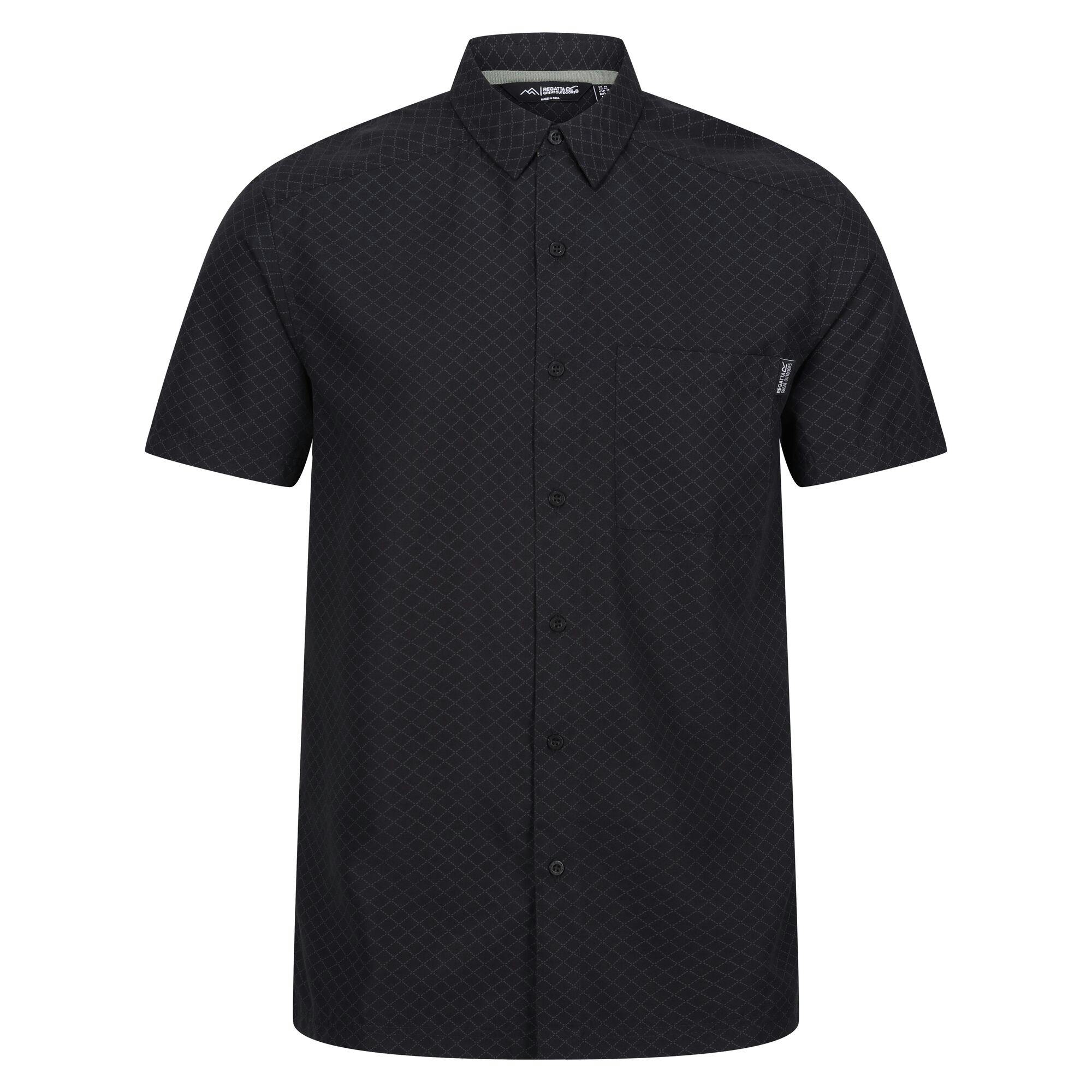 Regatta Men's Black Mindano Viii Criss-Cross Shirt - /Ash - L - /Ash - 90% Polyester/10% Viscose