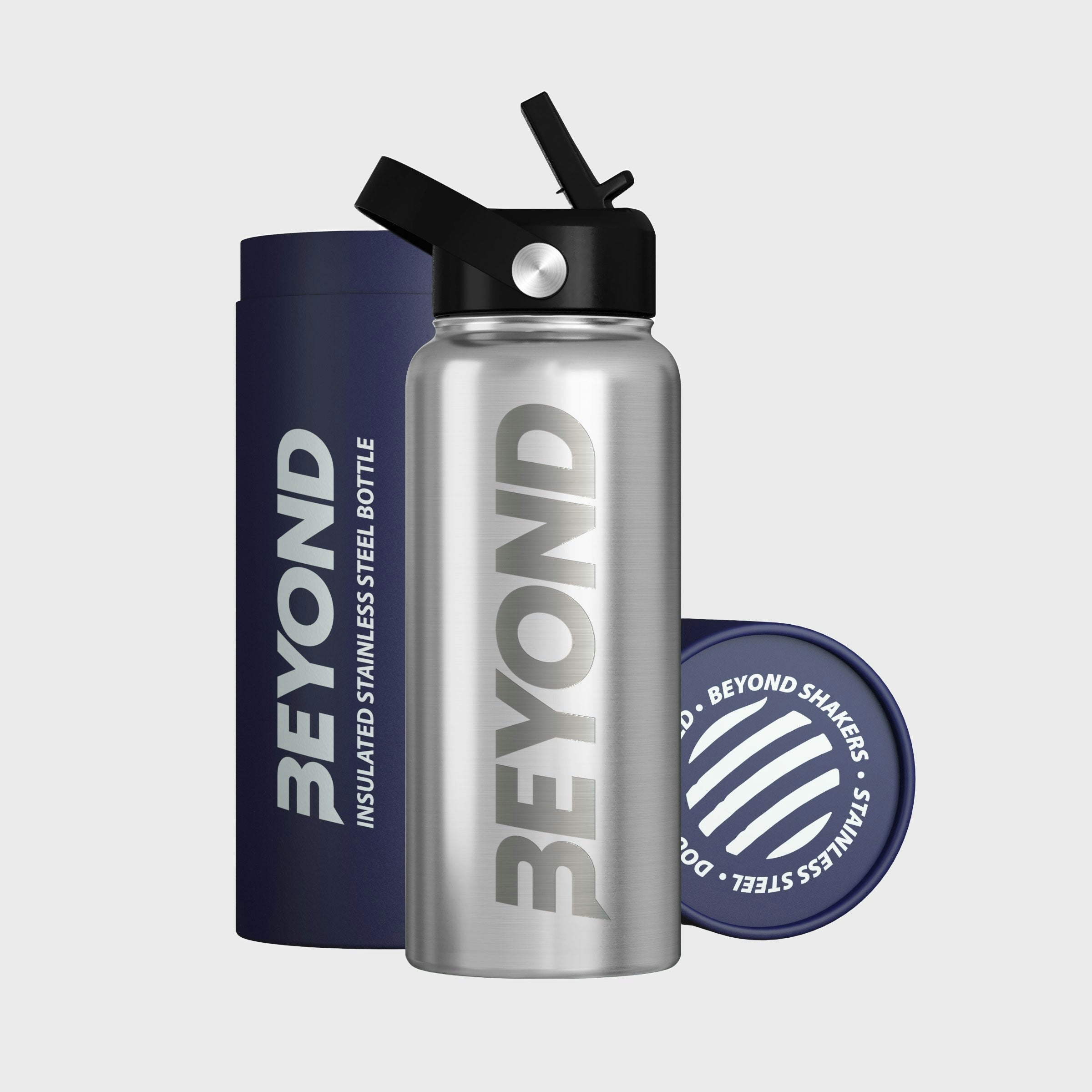 Beyond Shakers 1 Litre Water Bottle - Brushed Steel
