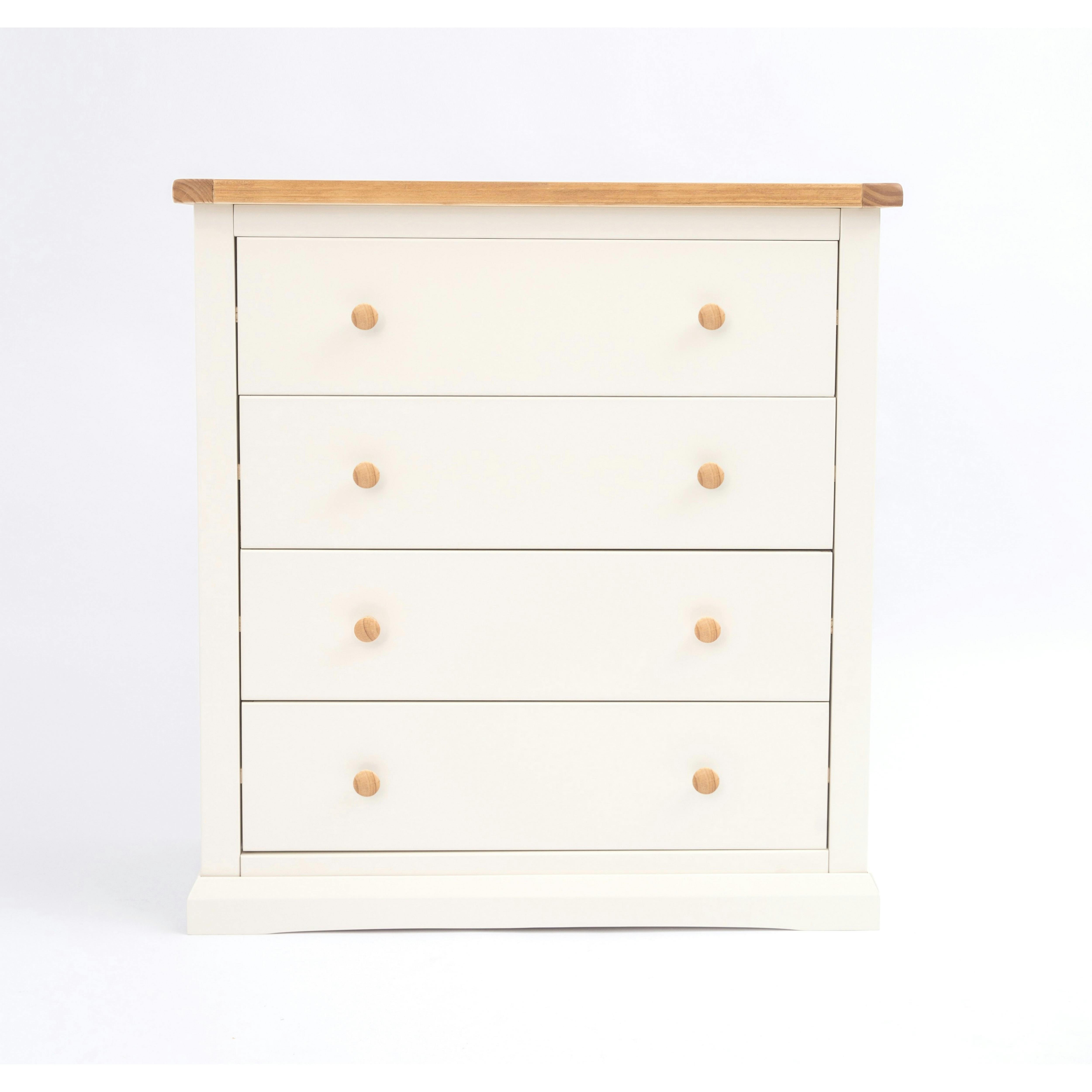Rackhams White Castelli 4 Drawer Chest Of Drawers Wood Knob - Off