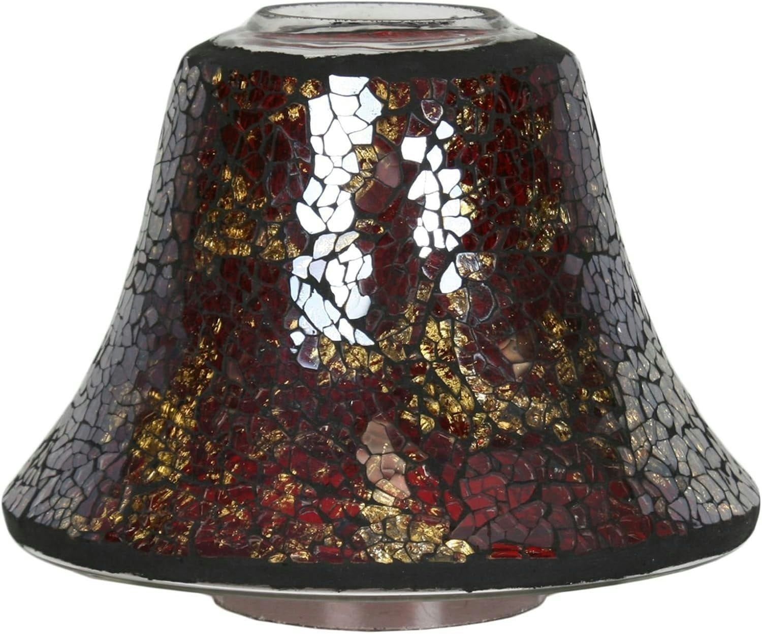 Rackhams Red/Gold S Rd & Gi Lustre Candle Jar Shade 16Cm