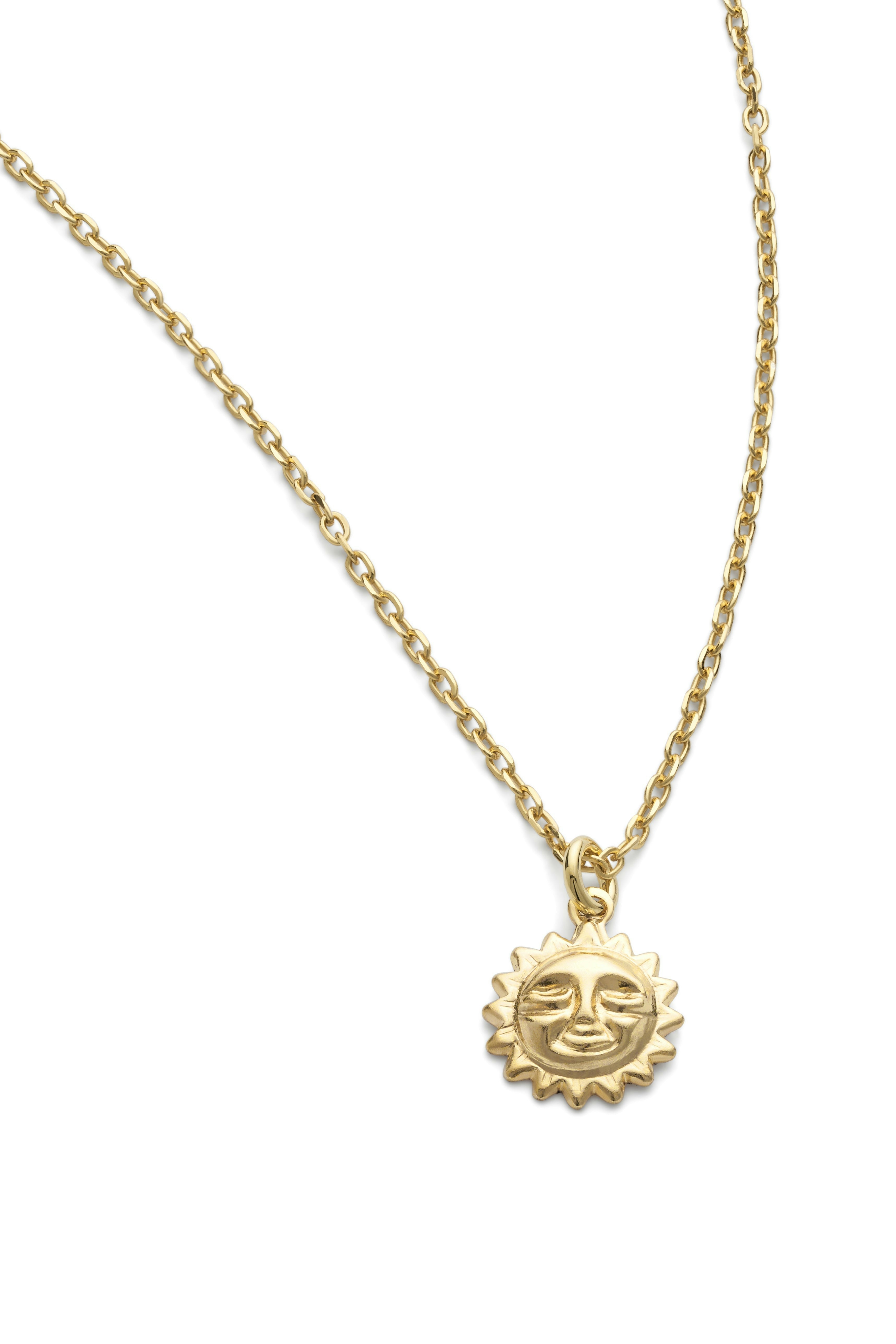 Elk & Bloom Gold Dainty 18K Sun Necklace - Pendant Only - Yes Please