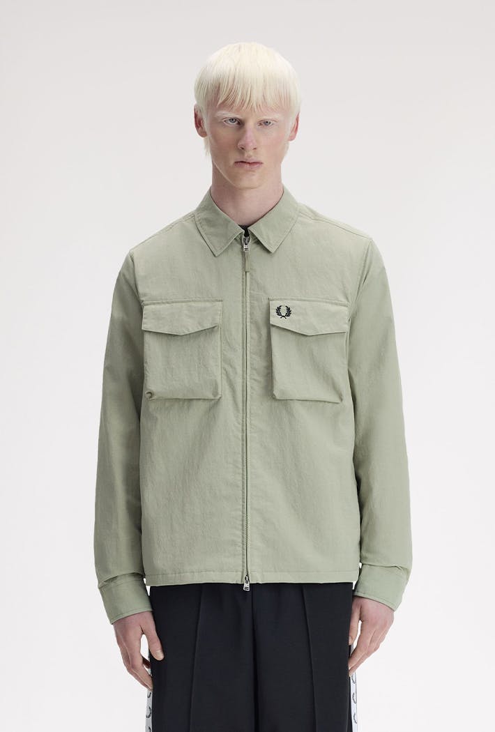 Fred Perry Men's Green Ripstop Pocket Overshirt - Size Xxl - Image 3