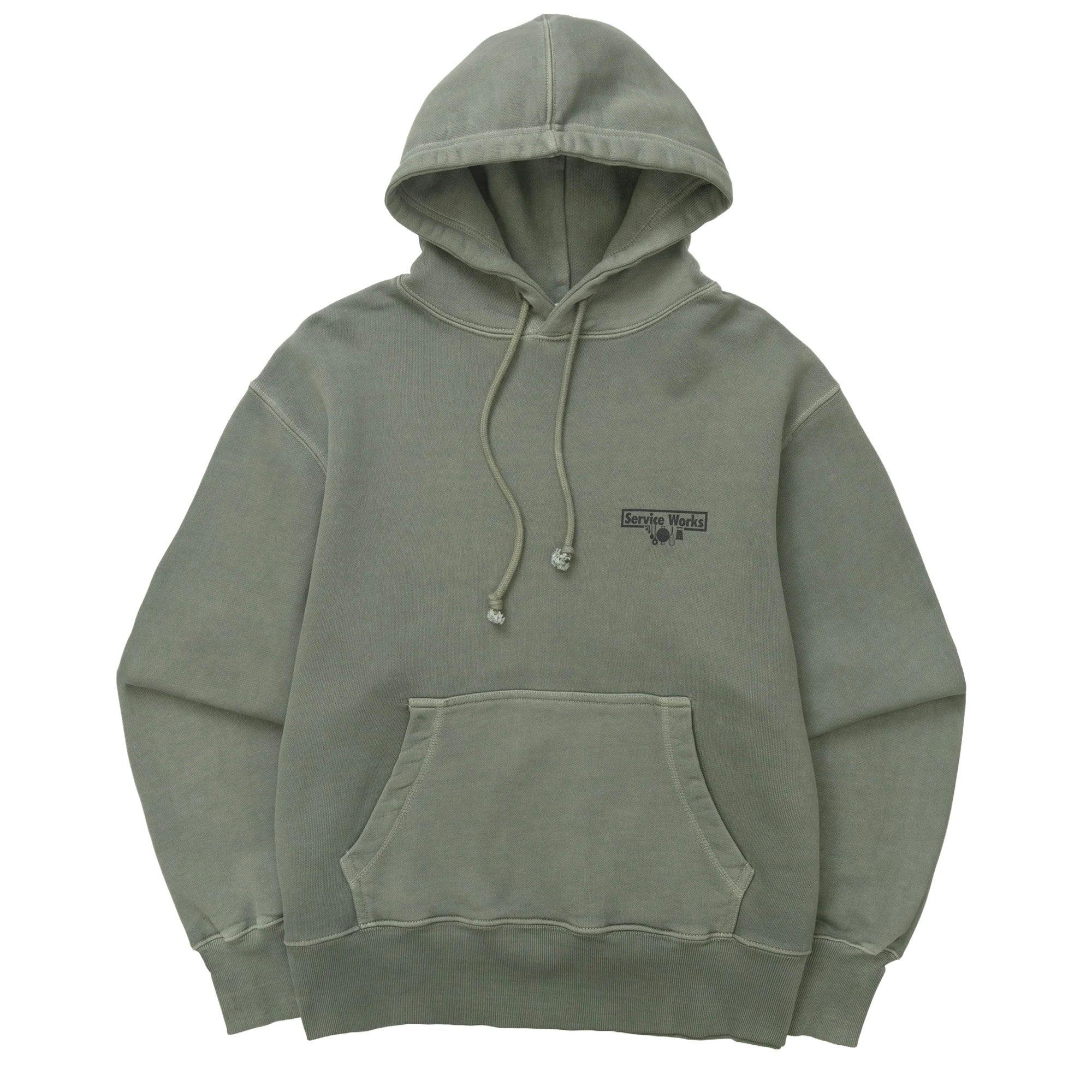 Service Works Loopback Trademark Hoodie - Olive - Medium