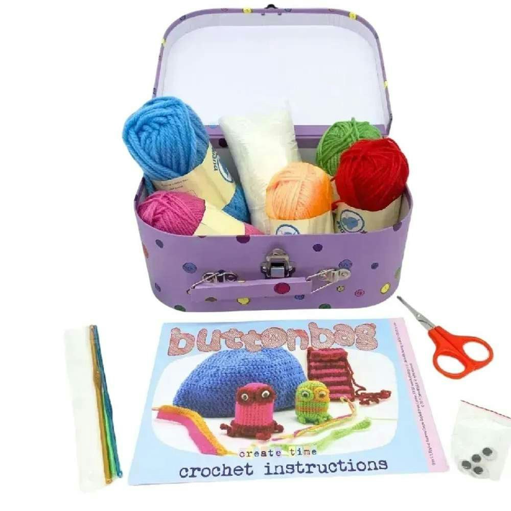 Buttonbag Crochet Suitcase Kit