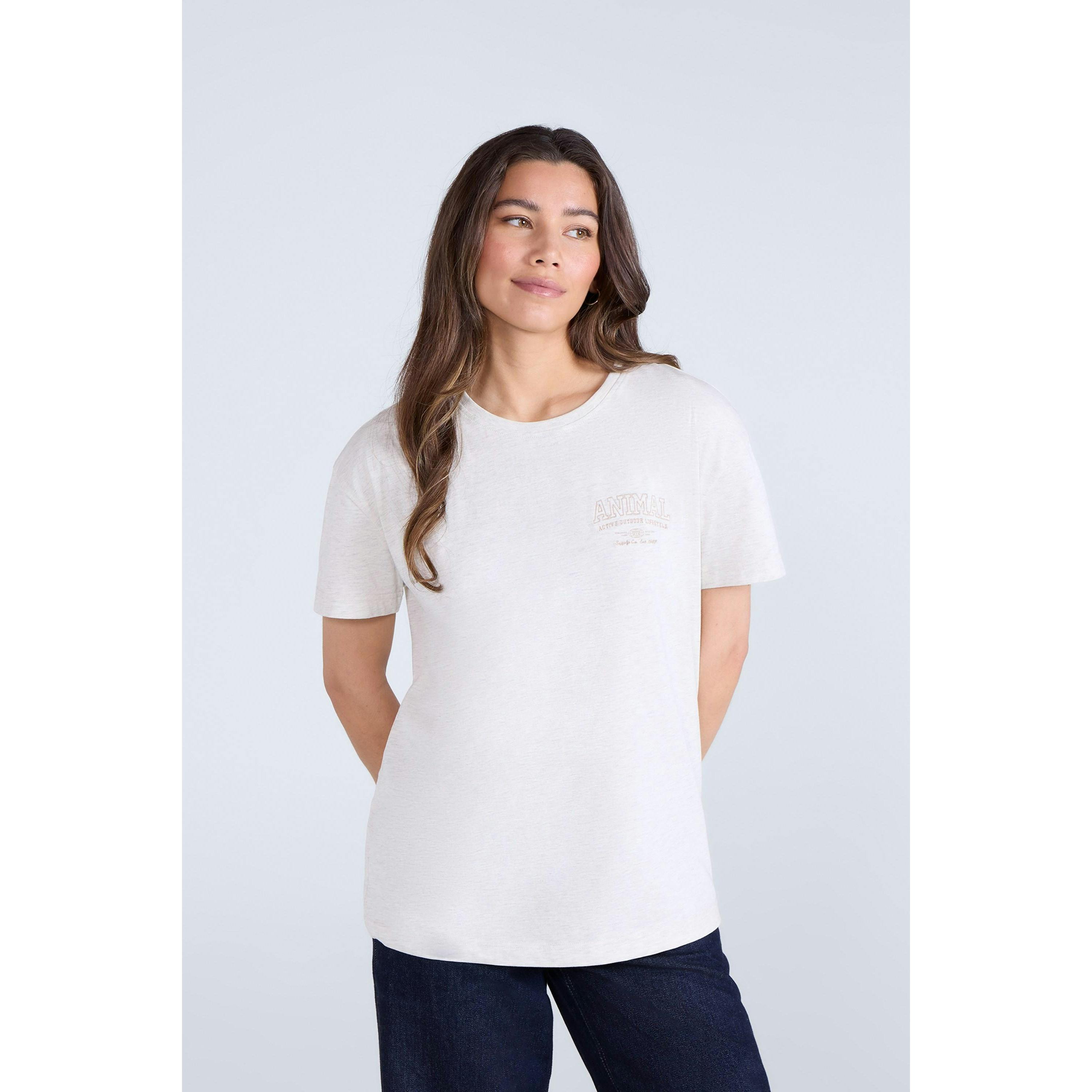 Animal Women's Cream Leena Organic Cotton Boxy T-Shirt - 6 Uk - 100% Organic Cotton