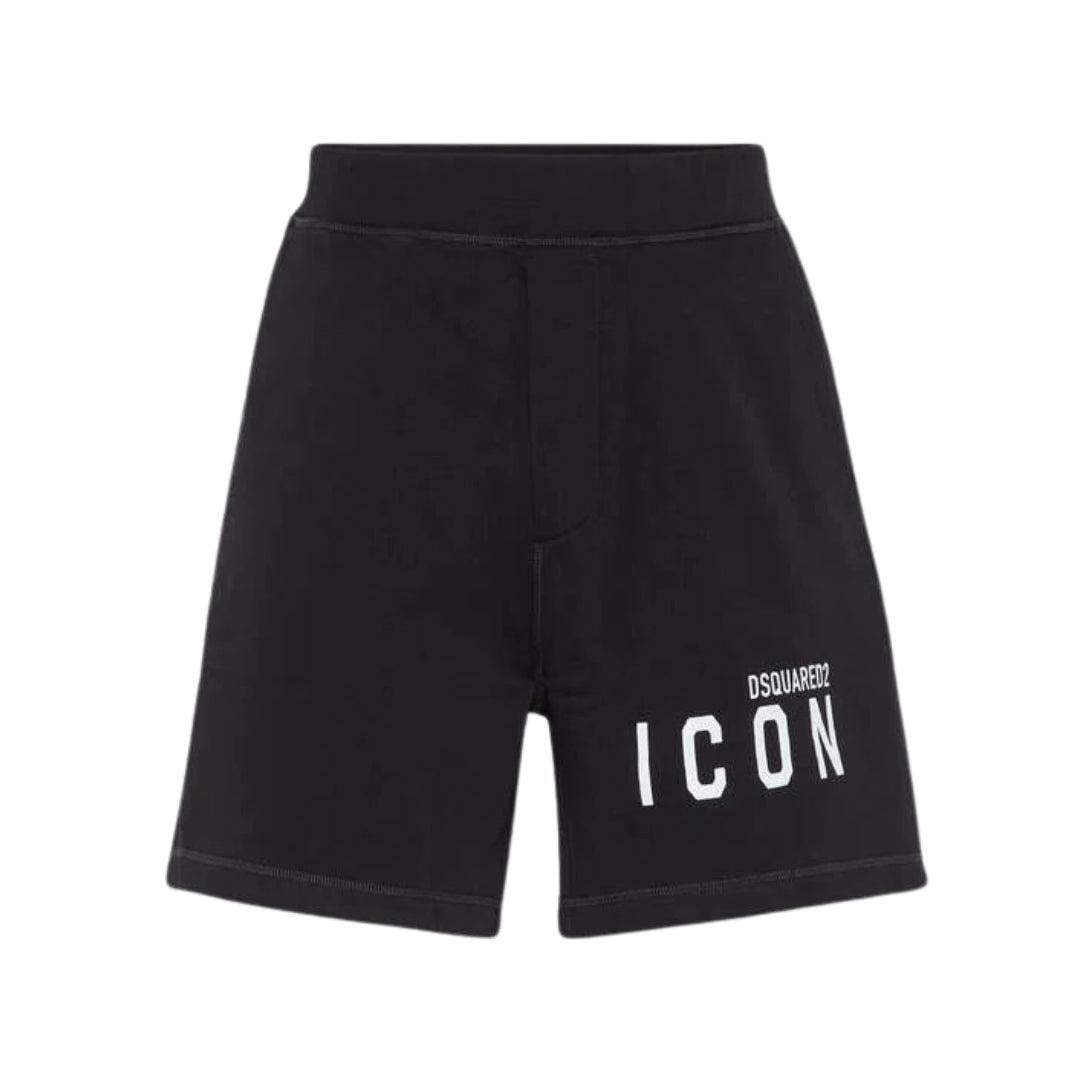 Dsquared2 Men's Black Icon Logo Shorts - M - 98% Cotton/2% Elastane