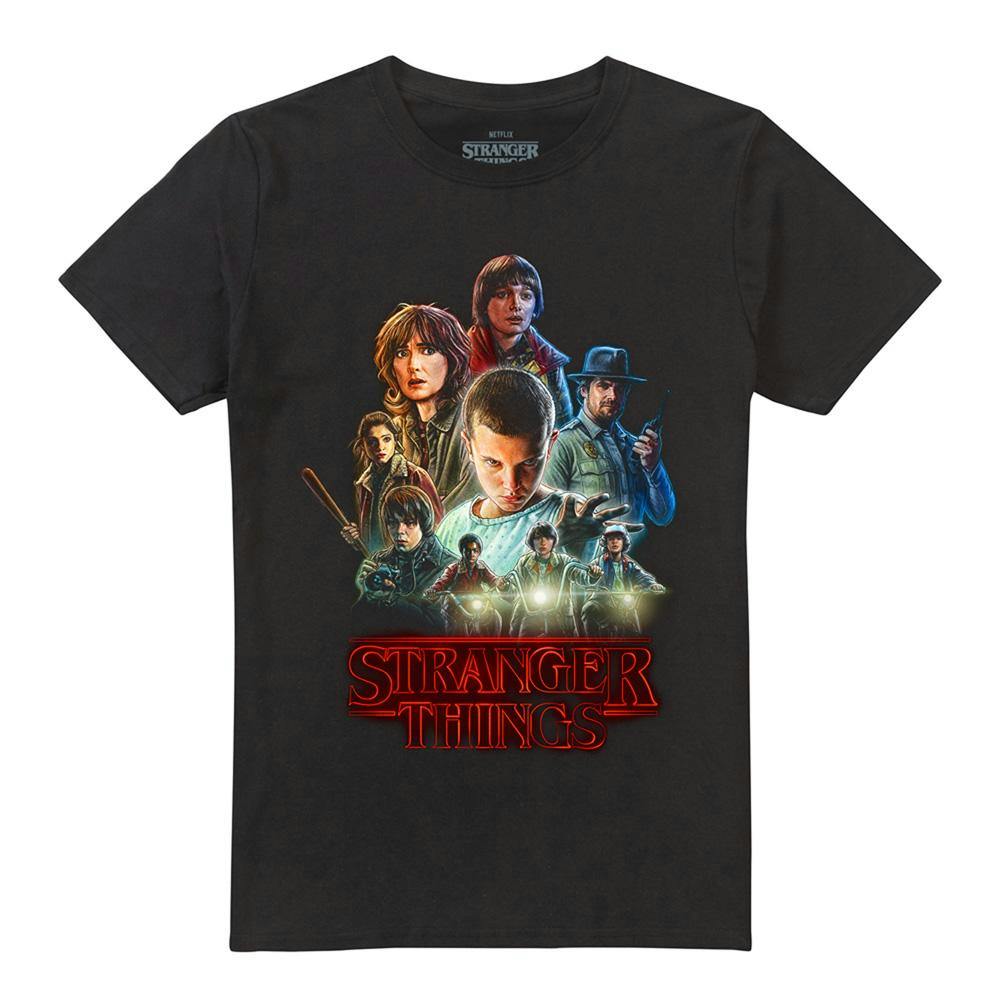 Stranger Things Unisex Black Adult Poster T-Shirt - M