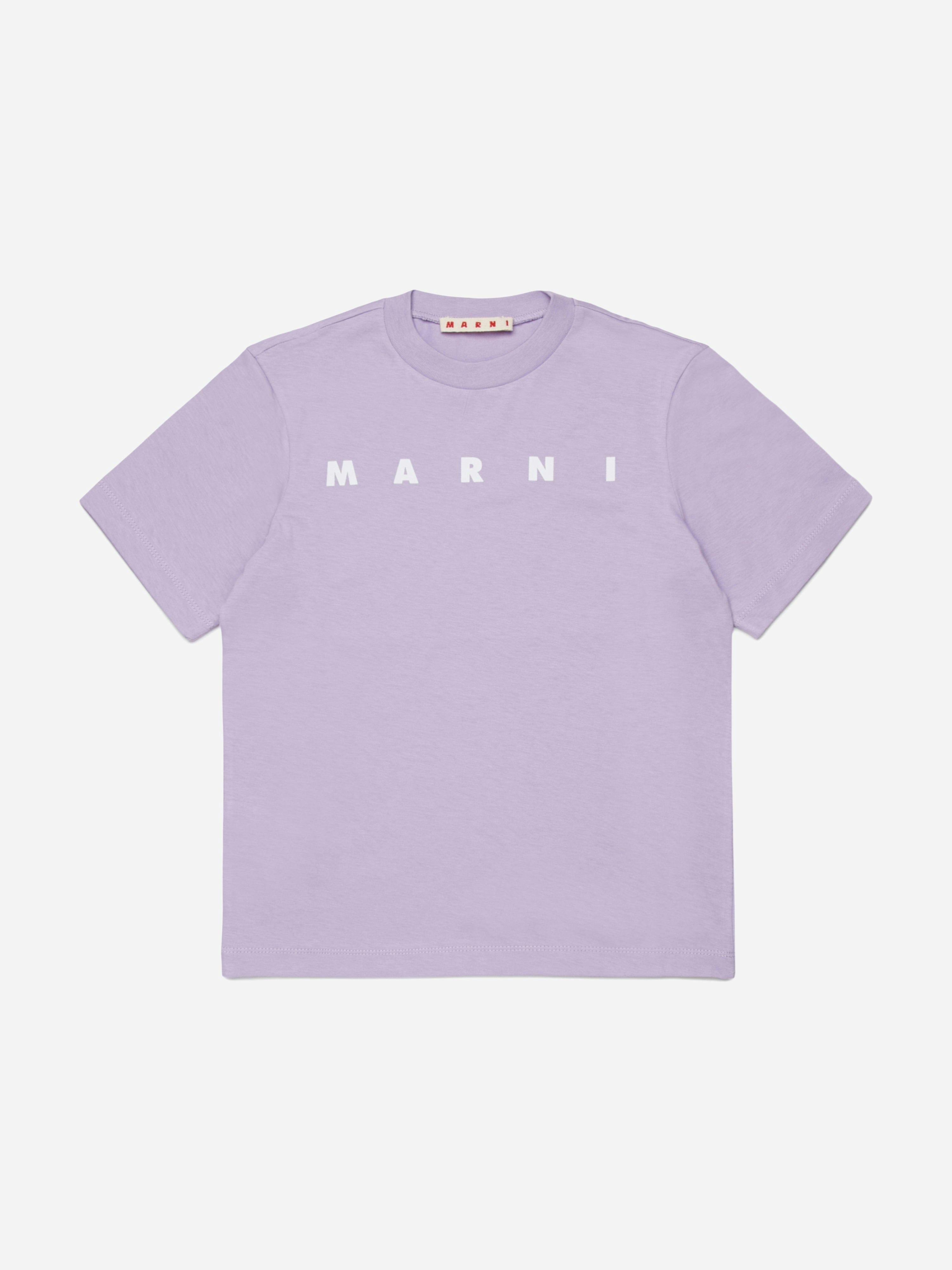 Marni Kids Girls Purple Marni Logo T-Shirt In - 12 Yrs