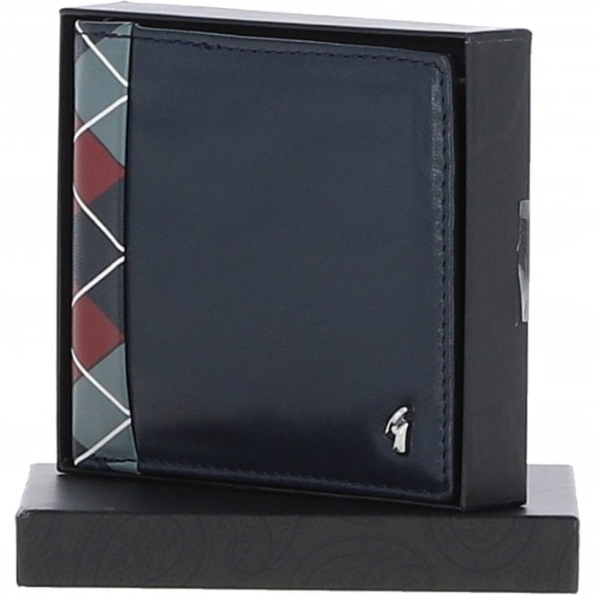 Gabicci Grey/Red Real Leather 4 Card Billfold Wallet: Gb-145-Ap - Navy/ - One Size - Leather