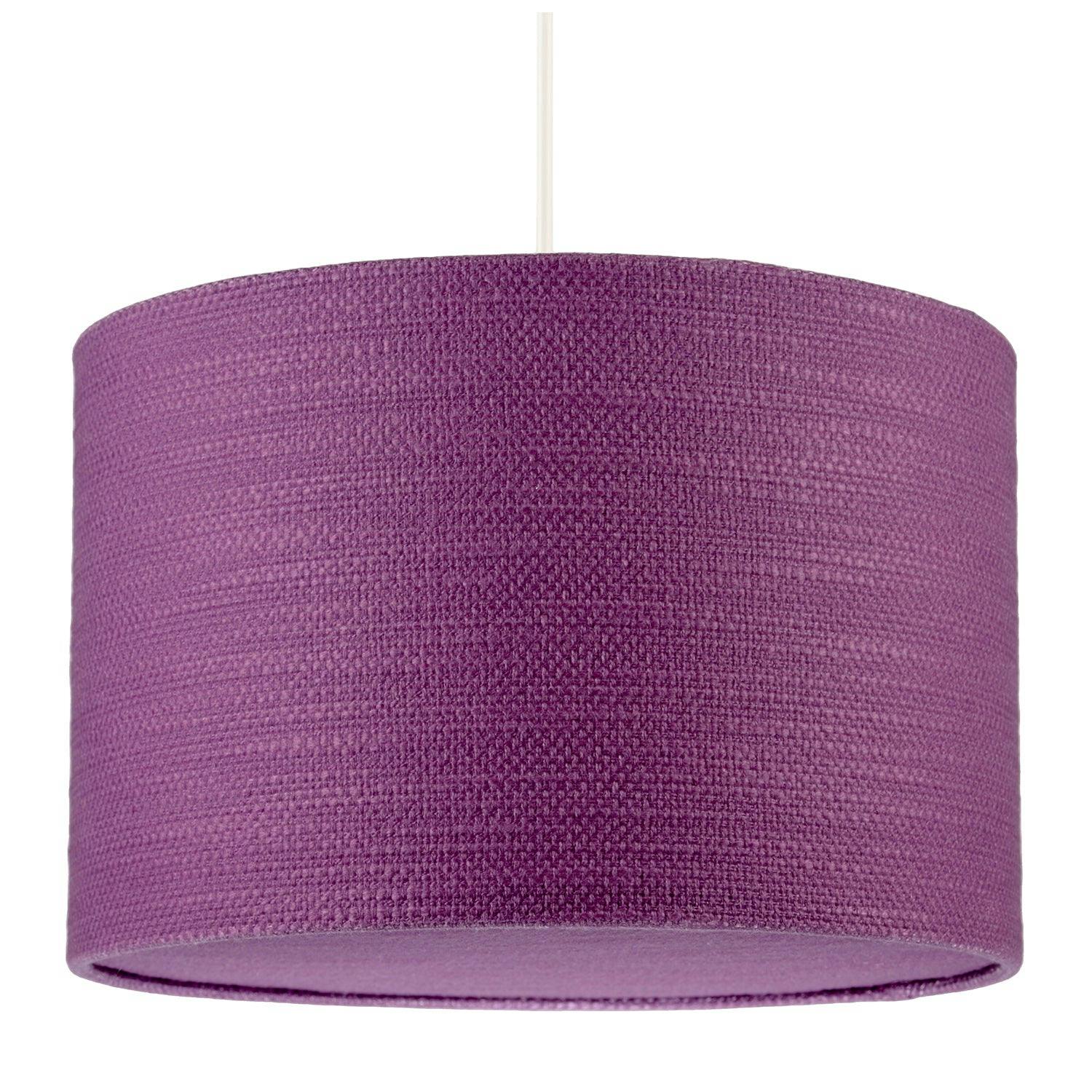 Happy Homewares Purple/Light Modern Wine Textured Linen Pendant Shade With Diffuser