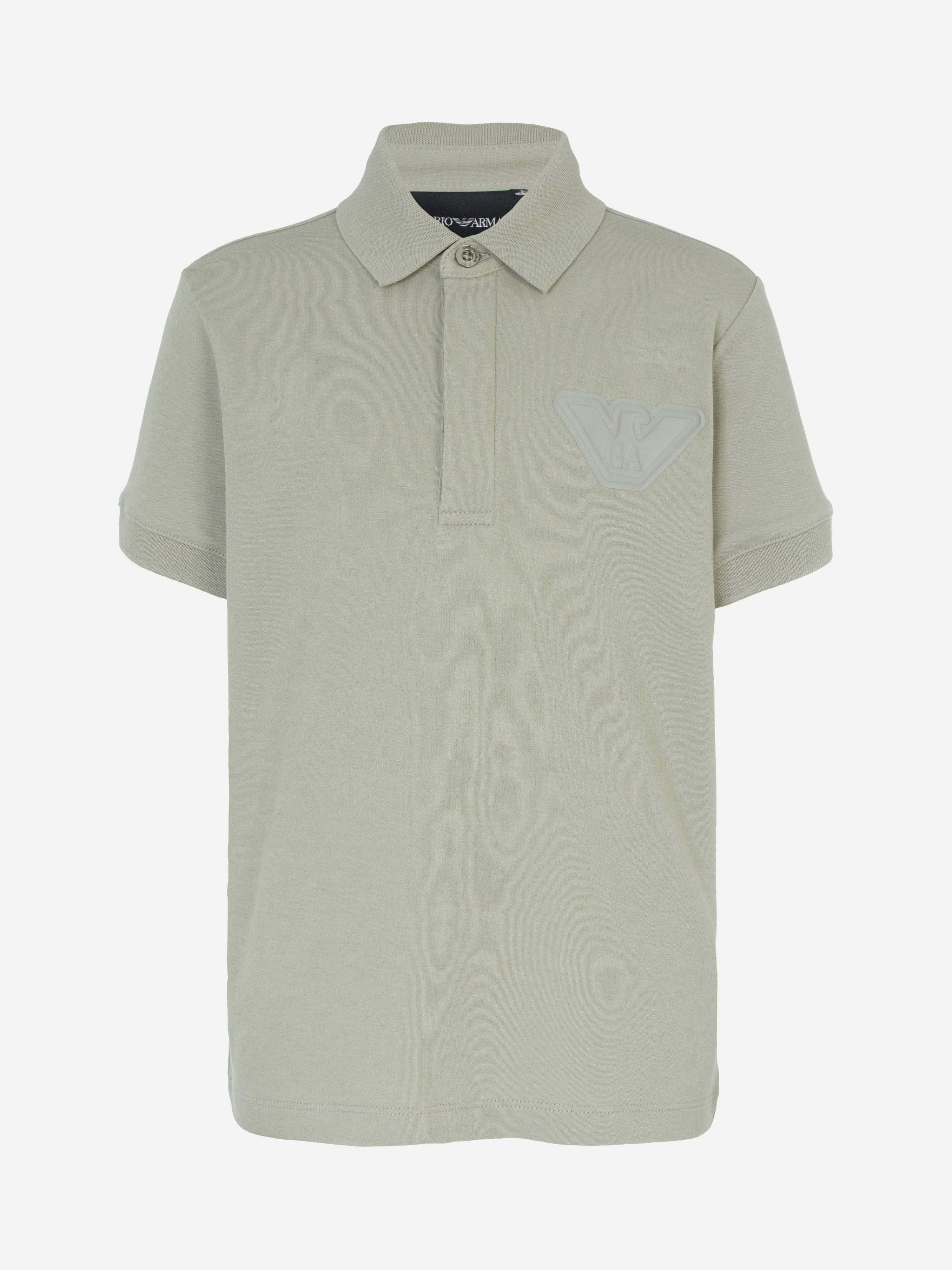 Emporio Armani Boys Green Logo Polo Shirt In - 10 Yrs